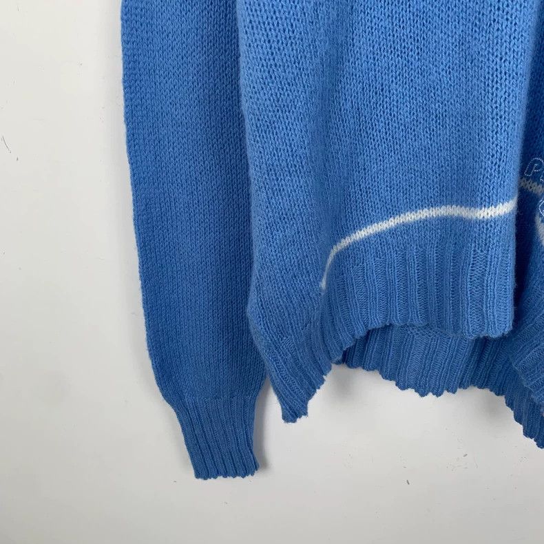 Prada PradaBlue logo letter embroidered sheep wool V-neck long-sl Size US M / EU 48-50 / 2 - 4 Thumbnail