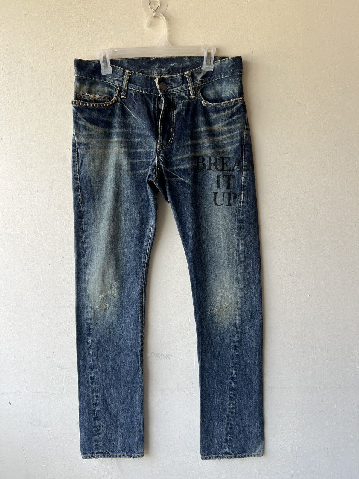 Hysteric Glamour RARE💥 Vintage SAMPLE HG Break it Up Mud Wash Denim Jeans Size US 32 / EU 48 - 2 Thumbnail