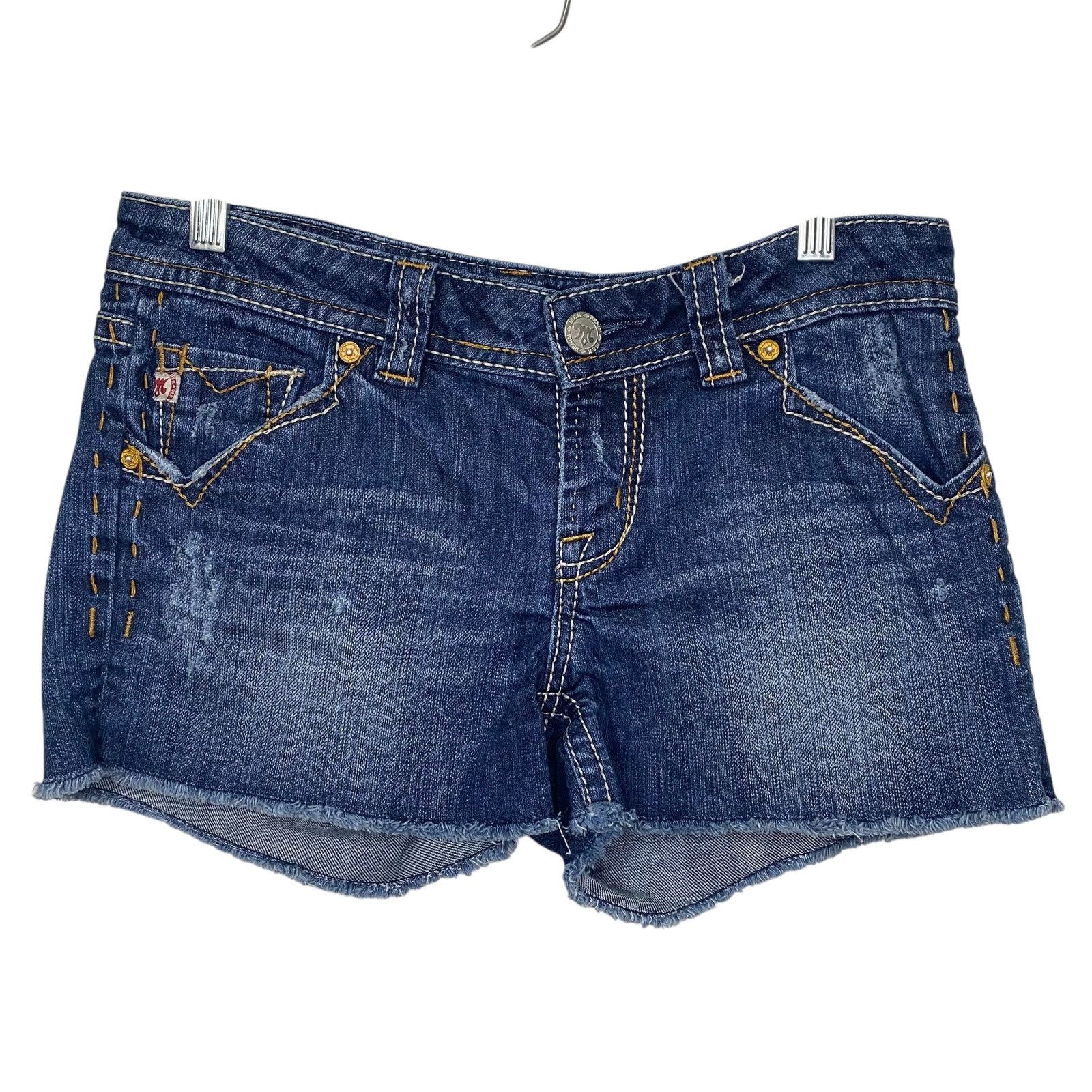 Mek Denim VTG Y2K Mek Denim Distressed Embroidered Jean Shorts Size 28" / US 6 / IT 42 - 1 Thumbnail