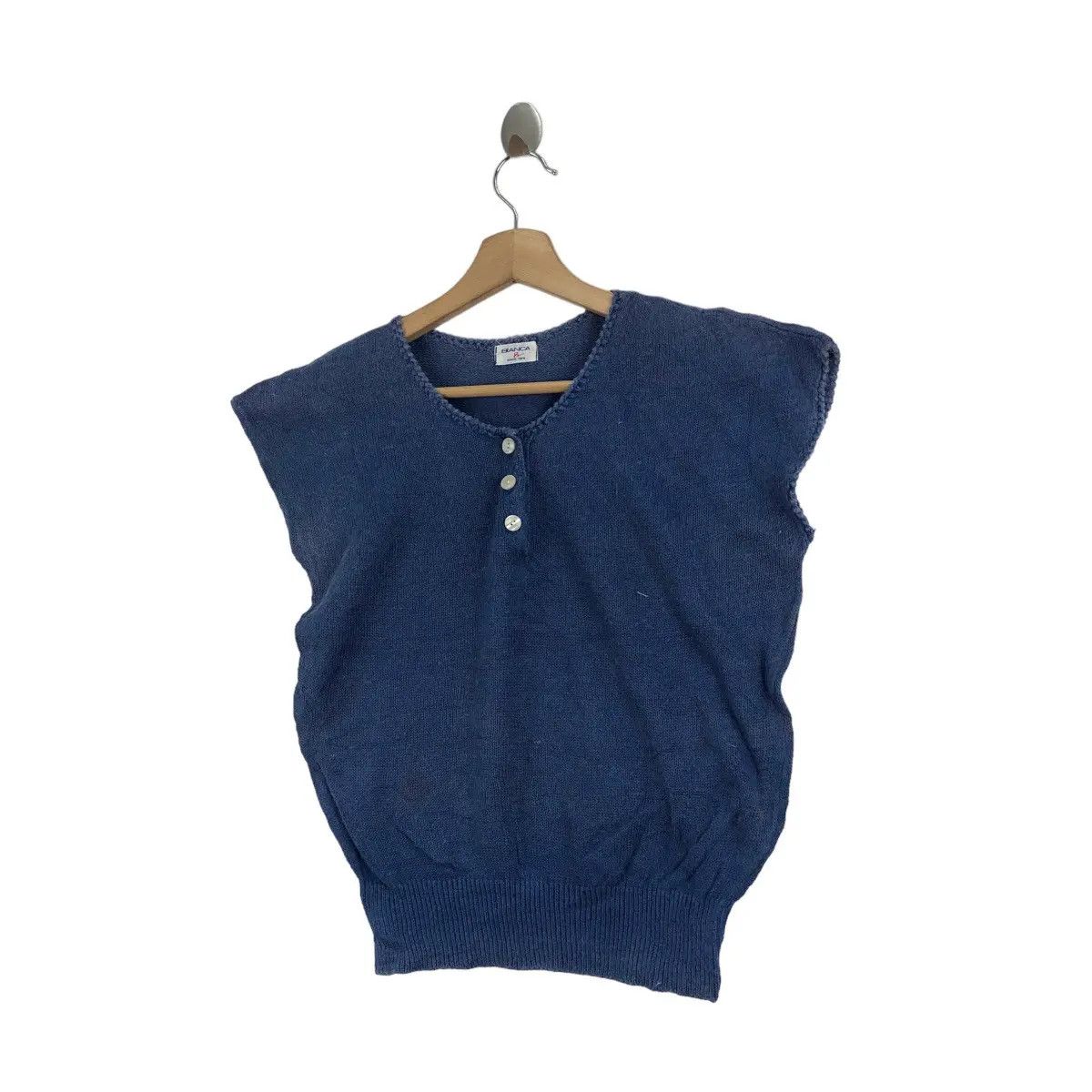Vintage Vintage BIANCA B Collection Henley Knitwear Sweater Shirt Size S / US 4 / IT 40 - 2 Thumbnail