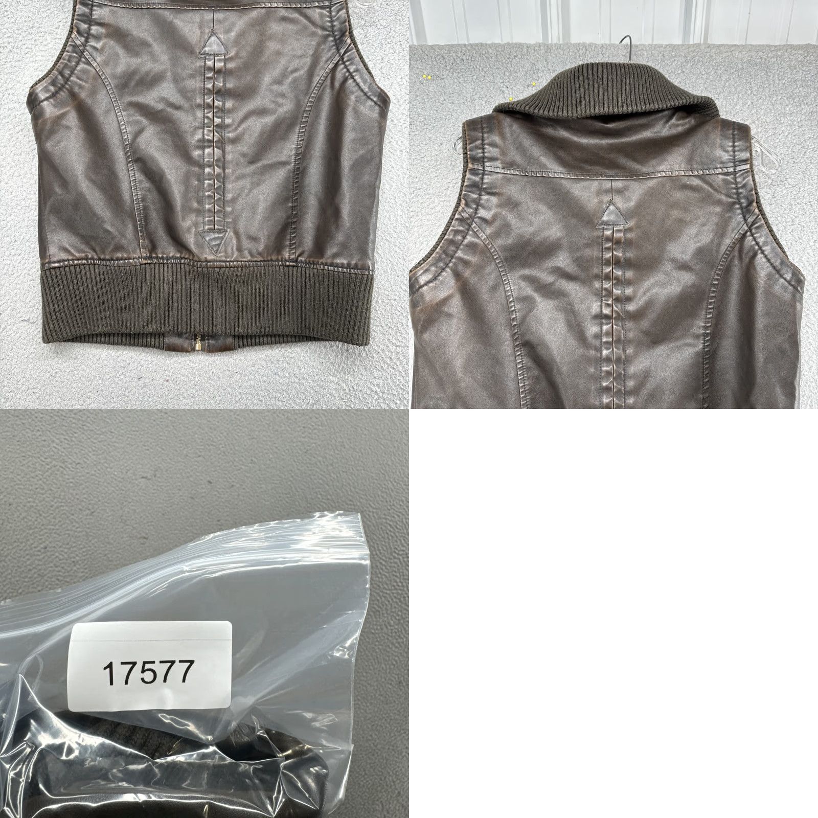 Vintage Vanity Women’s Faux Leather Polyurethane Brown Full Zip Vest L Size L / US 10 / IT 46 - 8 Thumbnail