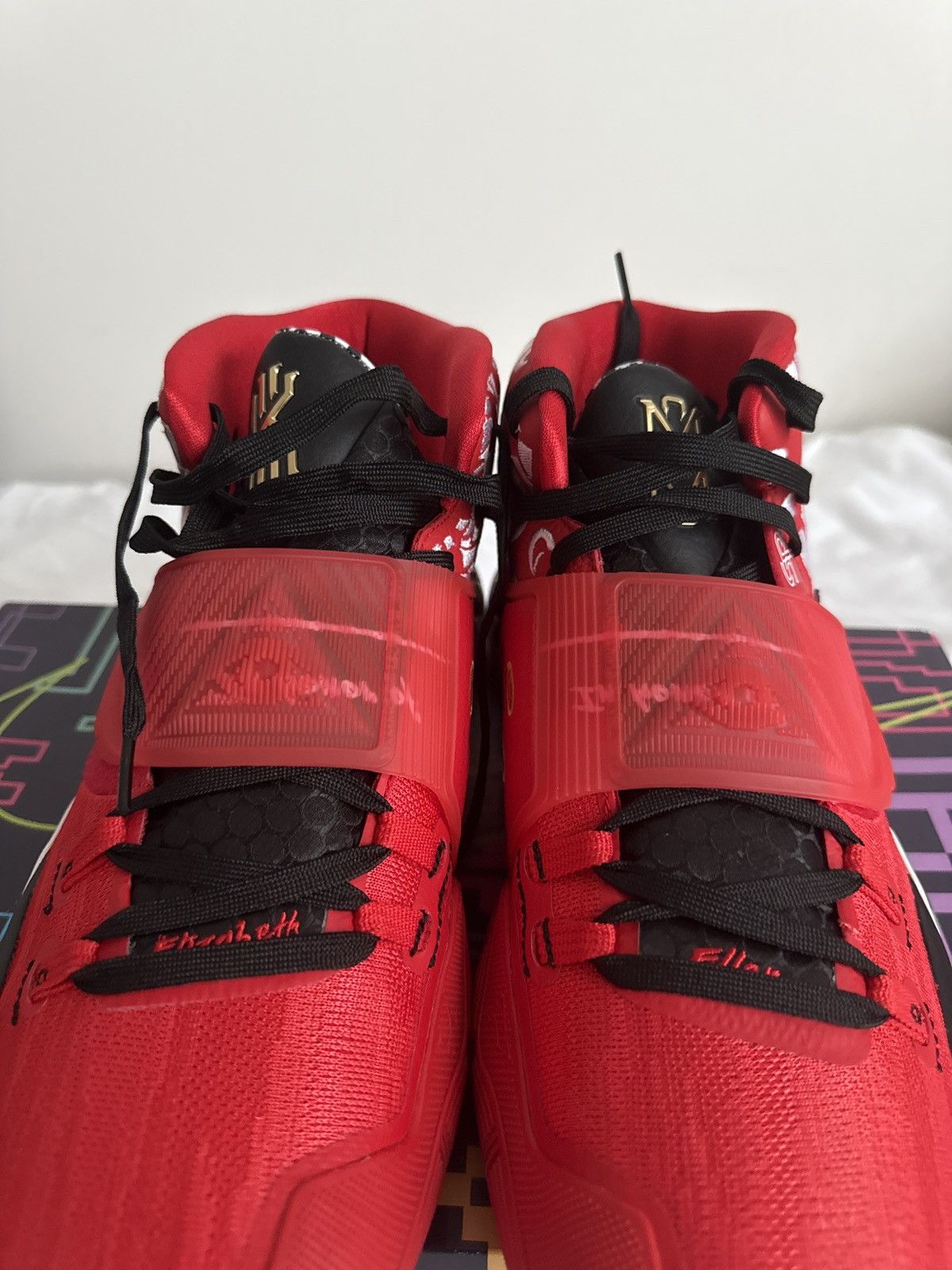 Nike Nike x SneakerRoom Kyrie 6 "Mom" (Red) Size US 13 / EU 46 - 9 Thumbnail