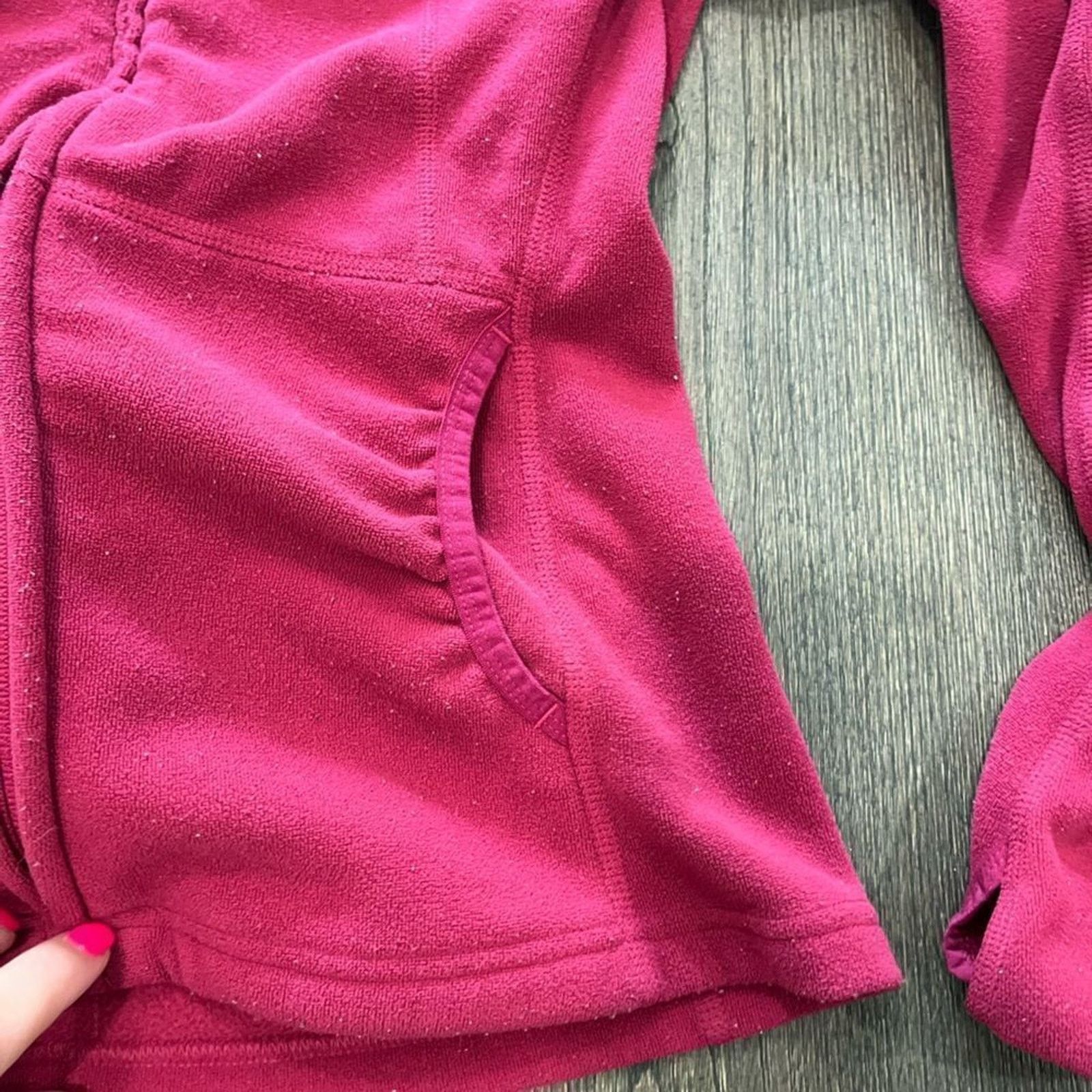 The North Face The North Face Magenta Knit Zip Up Hoodie Jacket Size S Size S / US 4 / IT 40 - 3 Thumbnail