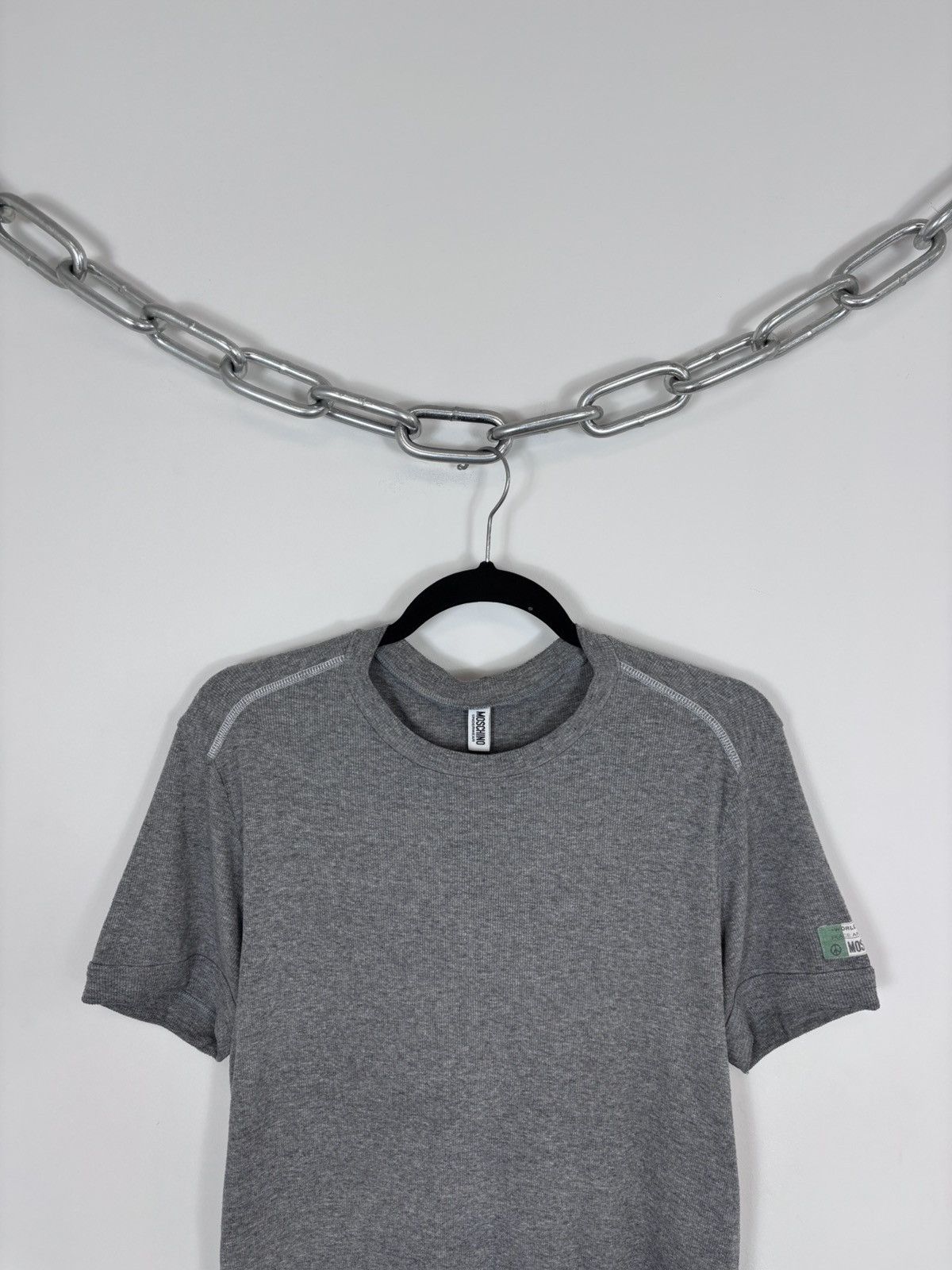 Moschino Moschino Underwear Women’s Grey Peace Love T-Shirt Tee Size L / US 10 / IT 46 - 2 Thumbnail