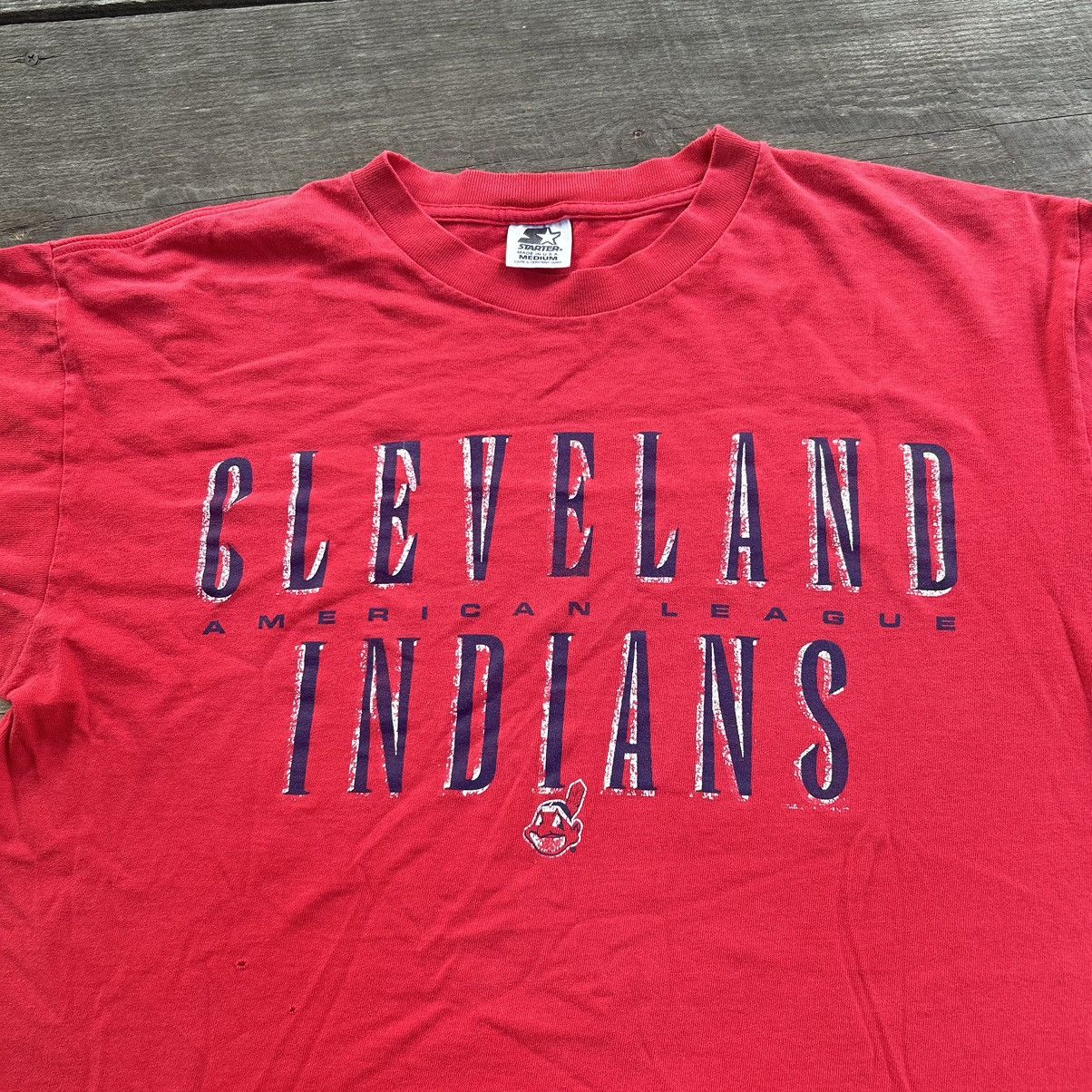 MLB × Vintage Vintage 90s Cleveland Indians Faded Started Graphic T Shirt Size US M / EU 48-50 / 2 - 3 Thumbnail