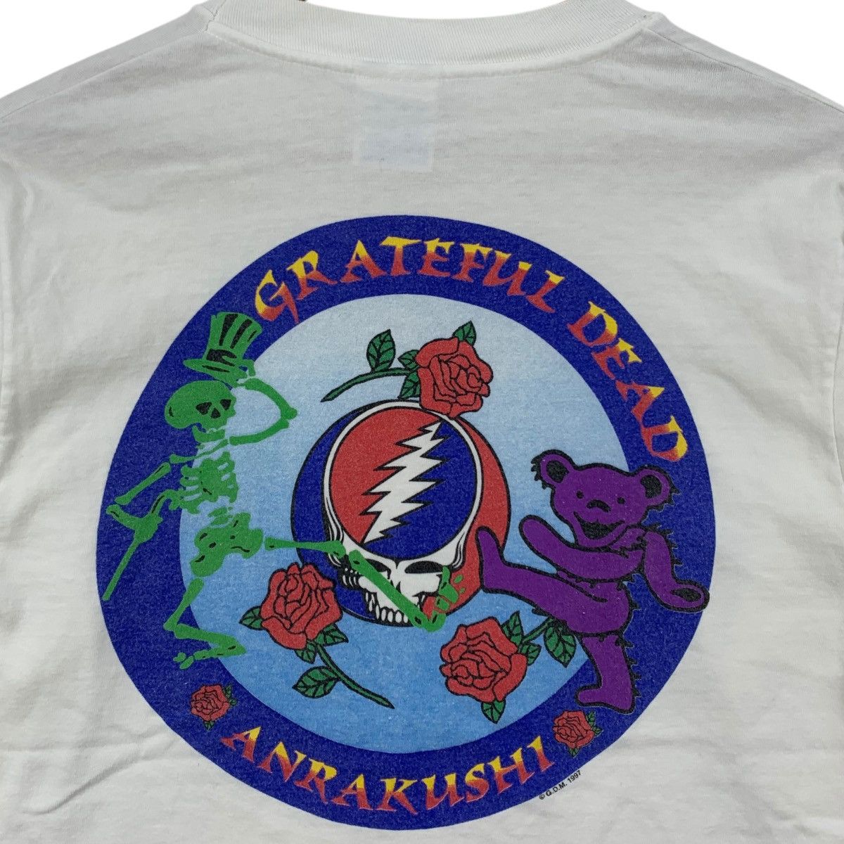 Grateful Dead Vintage 1997 GRATEFUL DEAD ANRAKUSHI Logo Print White Shirt Size US S / EU 44-46 / 1 - 2 Thumbnail