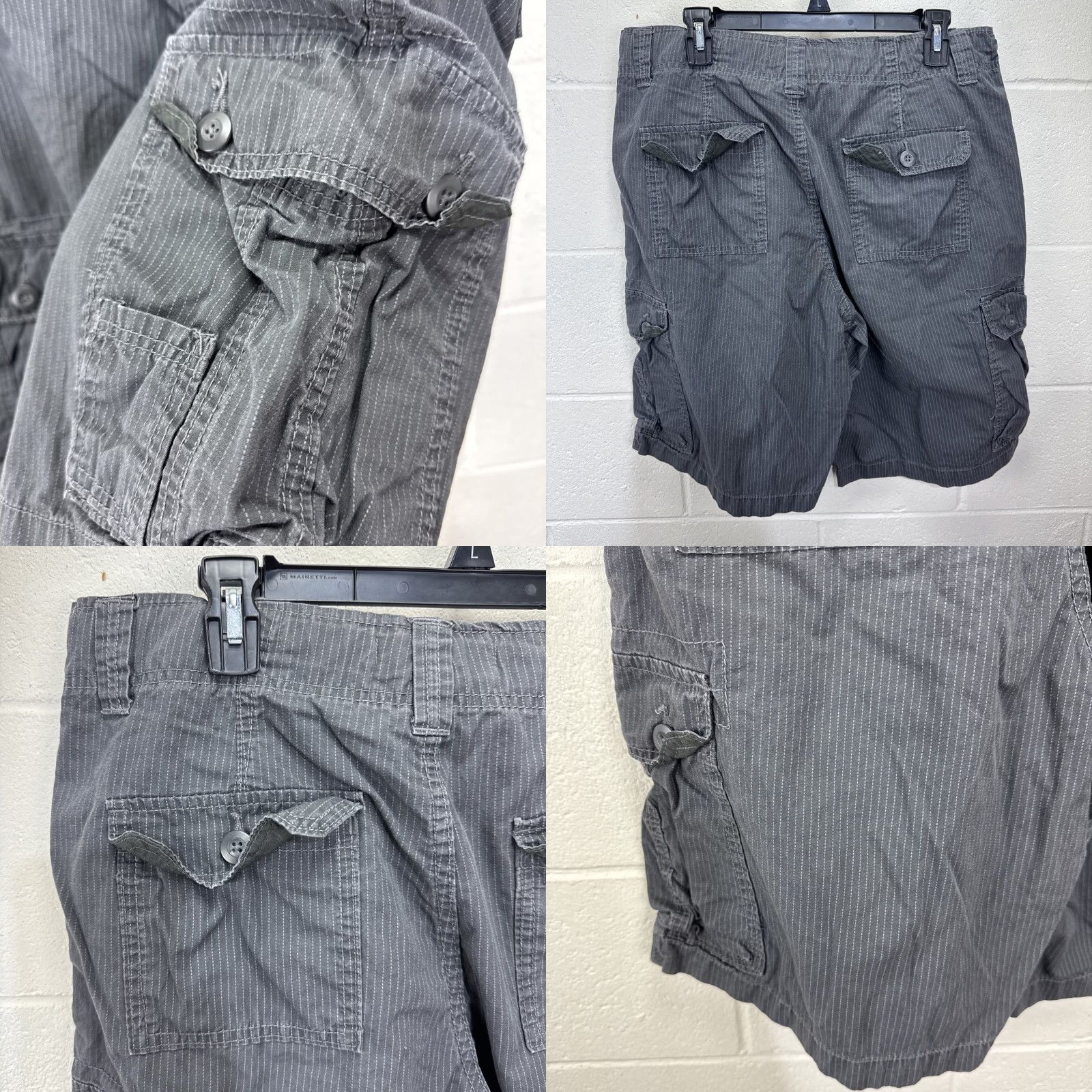 Ocean Pacific VINTAGE Ocean Pacific Cargo Shorts Men 34 Casual Baggy Gray Pinstripe Shorts Mens 90s Utility Outdoor Retro Size US 34 / EU 50 - 8 Thumbnail