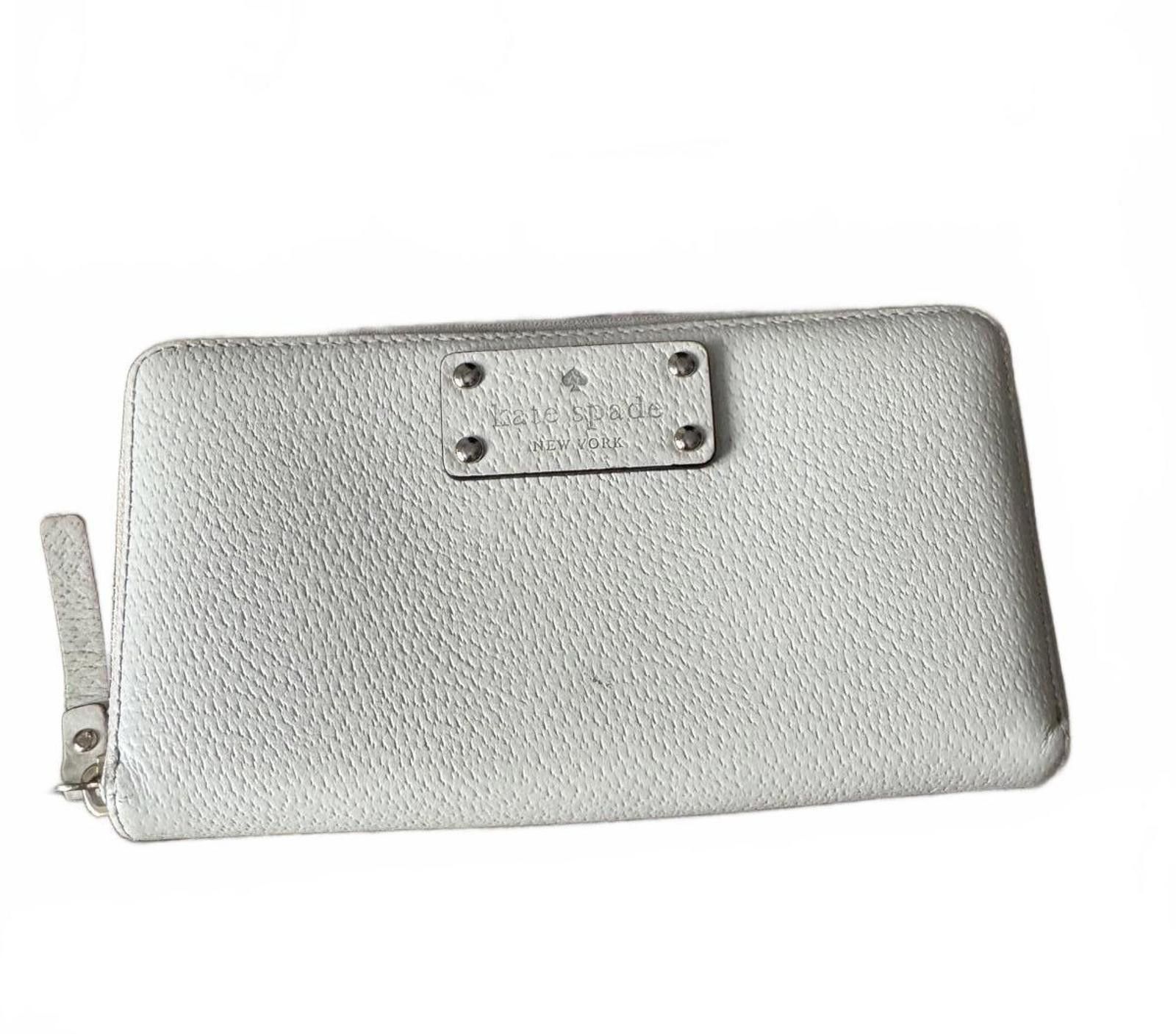 Kate Spade Off-White Leather Zip-Around Wallet, Women's