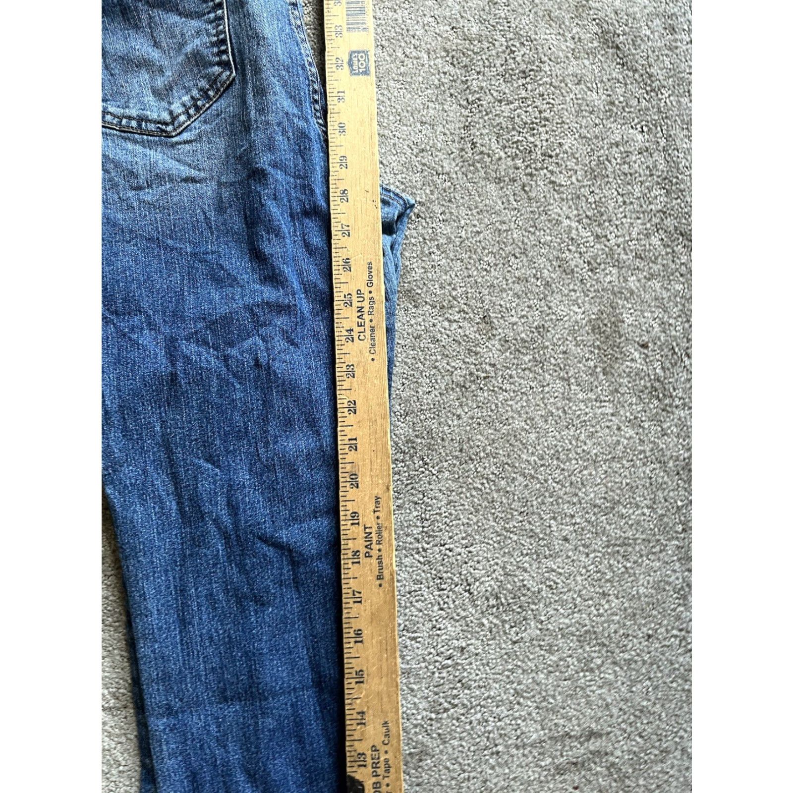 Vintage Womens D Jeans Skinny 12 Mid Rise Stretch Dark Blue Cotton Blend Solid Denim Jeans Women - 5-Pocket, Belt Loops, Zip Closure Size 34" / US 12 / IT 48 - 6 Thumbnail