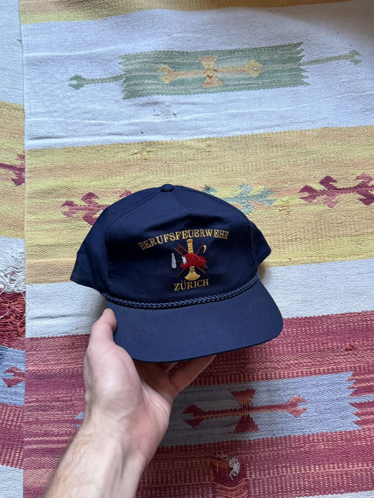Vintage Vintage 90’s Fireman Zurich Navy Hat Size ONE SIZE - 1 Thumbnail