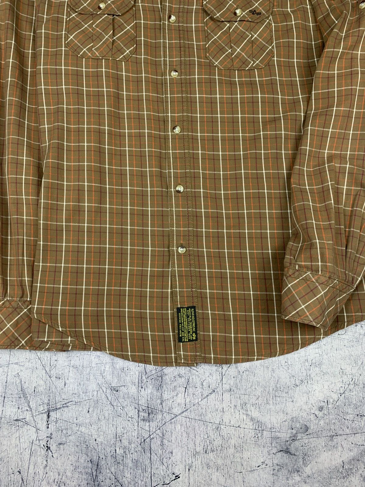 Alpha Industries Vintage Y2K Alpha Industries Patchwork Military Shirt Plaid Size US XXL / EU 58 / 5 - 7 Thumbnail