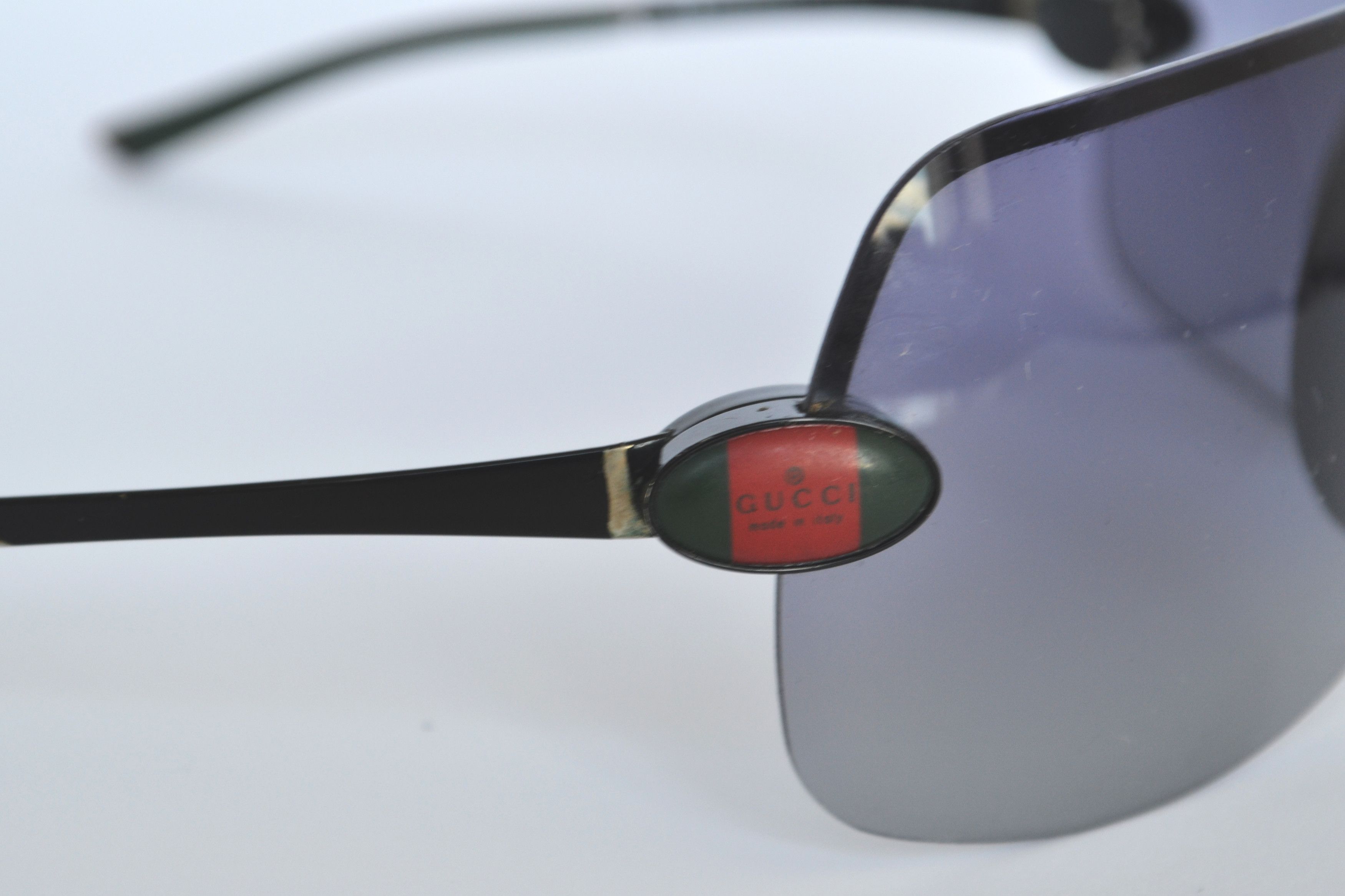 Gucci GUCCI Sunglasses Black Logo Purple Shield Sport Mask 1854 Size ONE SIZE - 7 Thumbnail