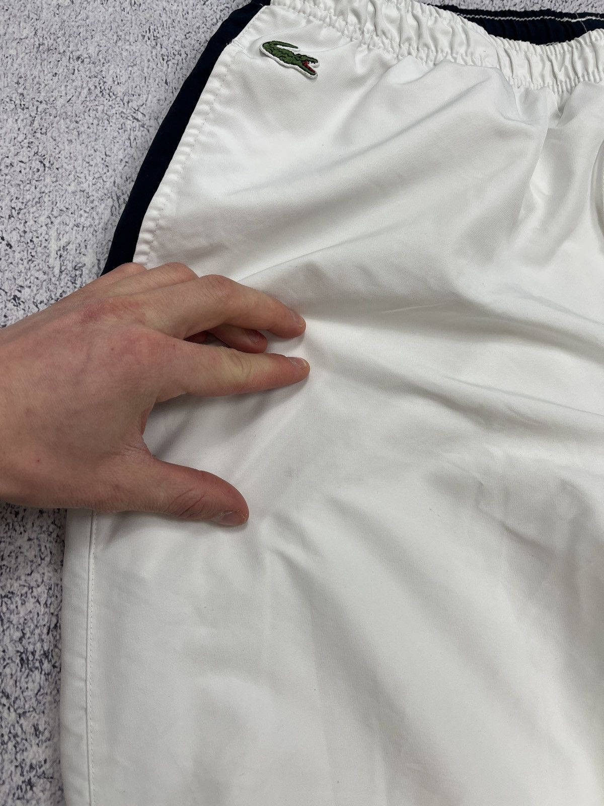 Lacoste × Vintage Vintage Lacoste White Nylon Track Pants Y2K Drill Style Rare Size US 38 / EU 54 - 14 Thumbnail