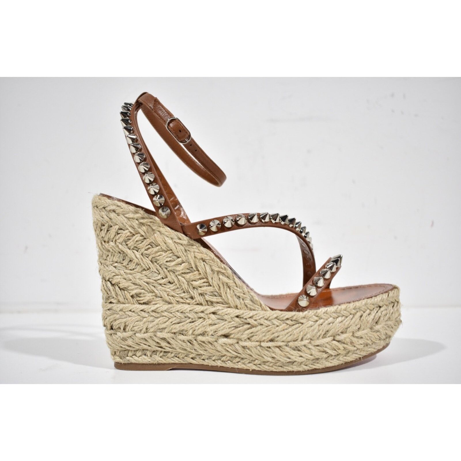 Christian Louboutin Mafaldina Zeppa 120 Brown Platform Wedge Sandal Heel Pump 40 Size US 10 / IT 40 - 2 Thumbnail