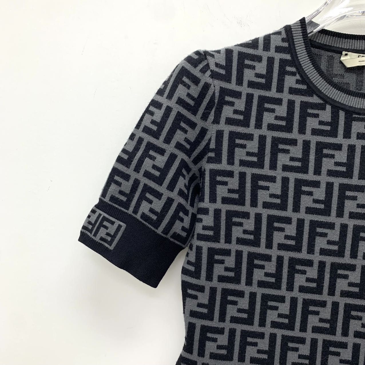 Fendi Fendi Dark Gray Logo Letter All Over Print Knit Dress Size S / US 4 / IT 40 - 3 Thumbnail