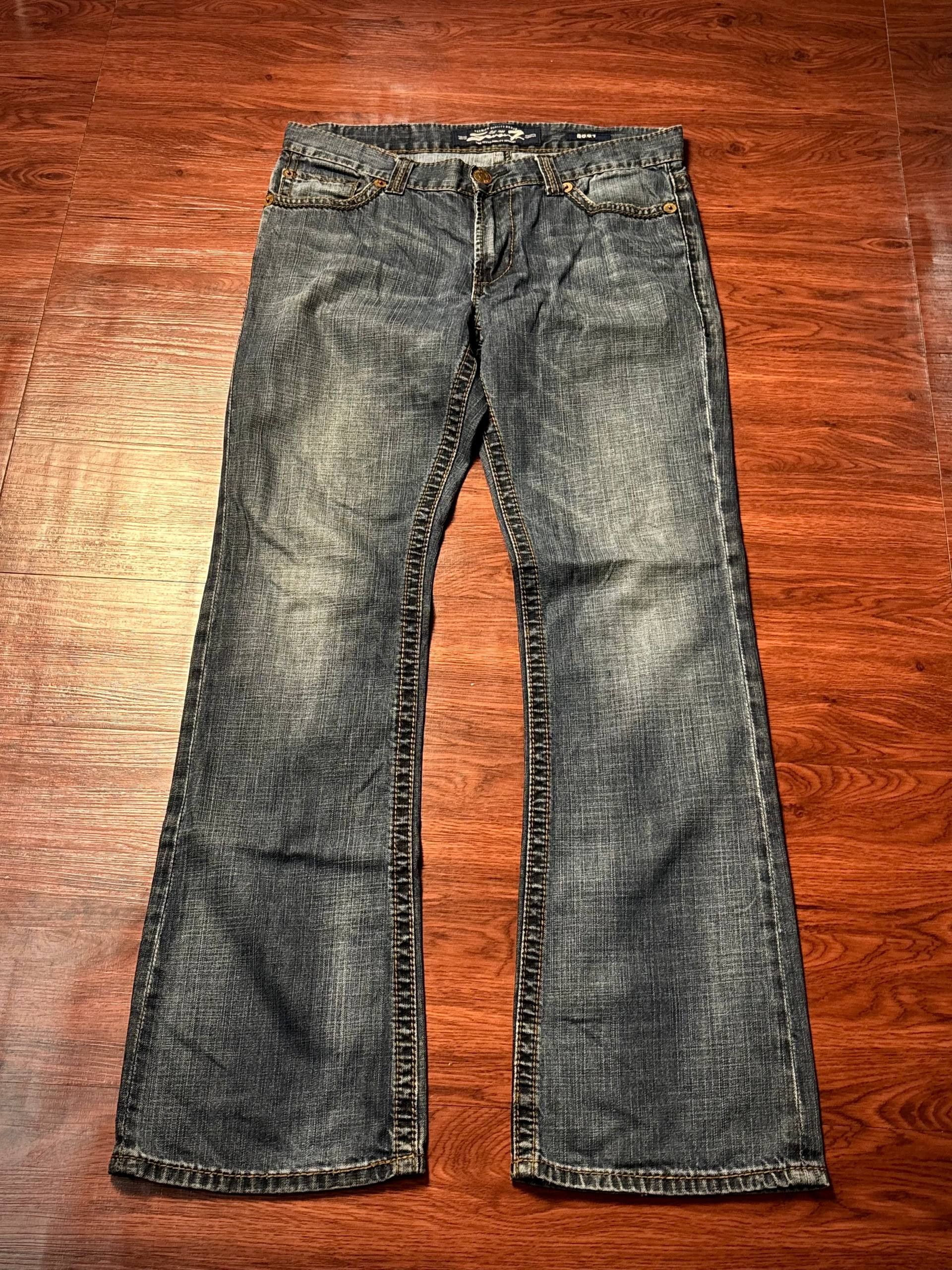 If Six Was Nine Vintage Y2K Seven Jeans Flap Pocket Bootcut Pants Fade Wash Size US 34 / EU 50 - 2 Thumbnail