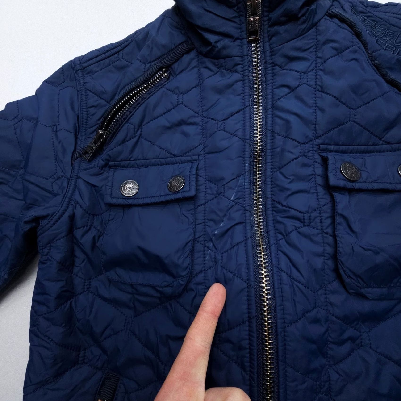 Superdry Superdry Jacket Shirt Blue Quilted Slim Lined Moto Biker Size M Men Regular Size US M / EU 48-50 / 2 - 4 Thumbnail