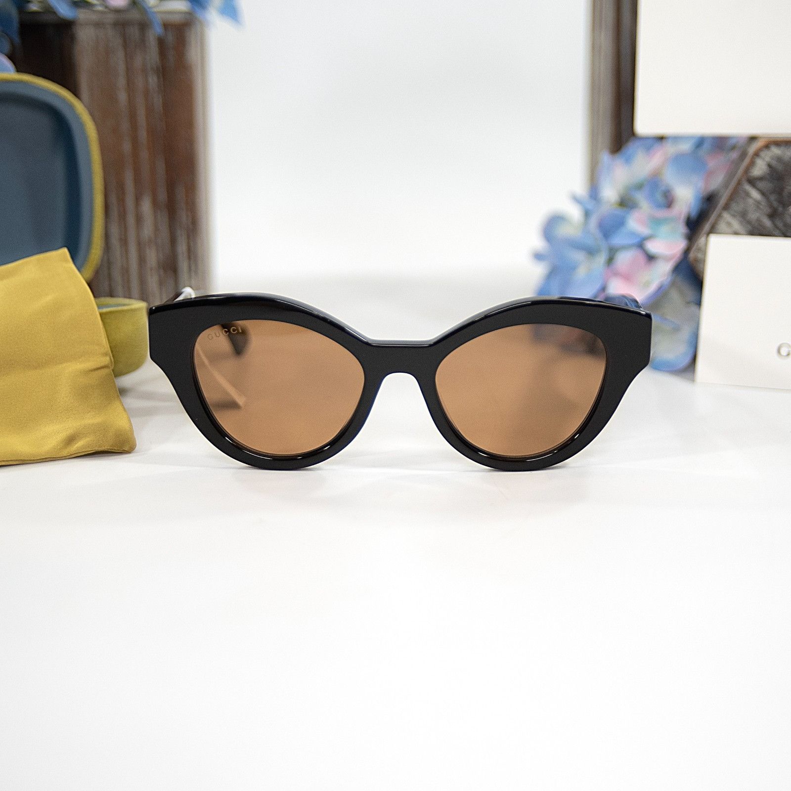 Gucci Gucci Round Black GG Logo Acrylic Metal Sunglasses NWT GG097 Size ONE SIZE - 8 Thumbnail