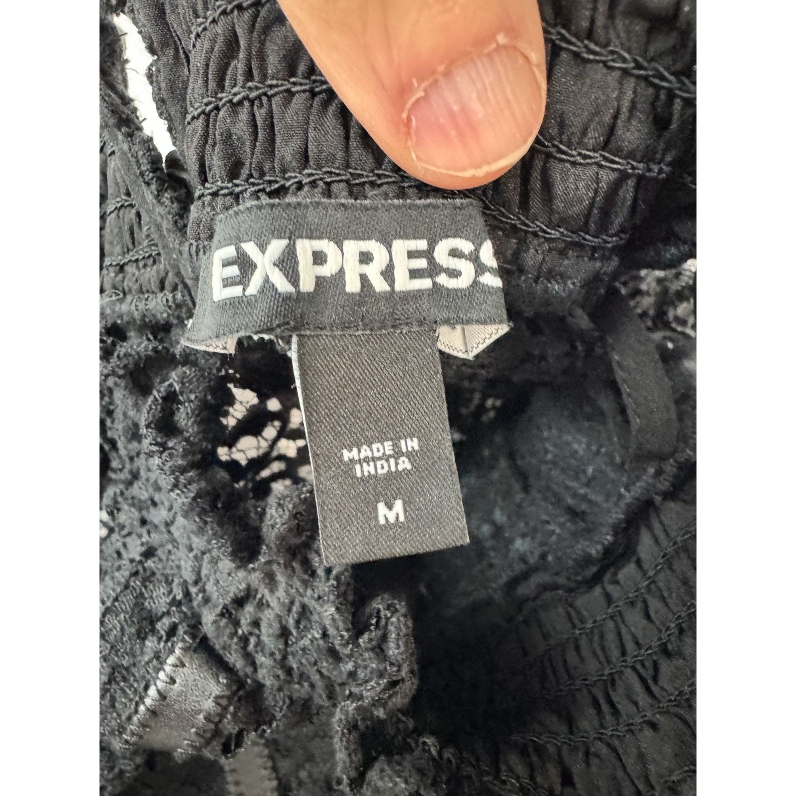 Express Goth Whimsigoth Witchy Lace Black Mock Neck Top Medium Size M / US 6-8 / IT 42-44 - 5 Thumbnail