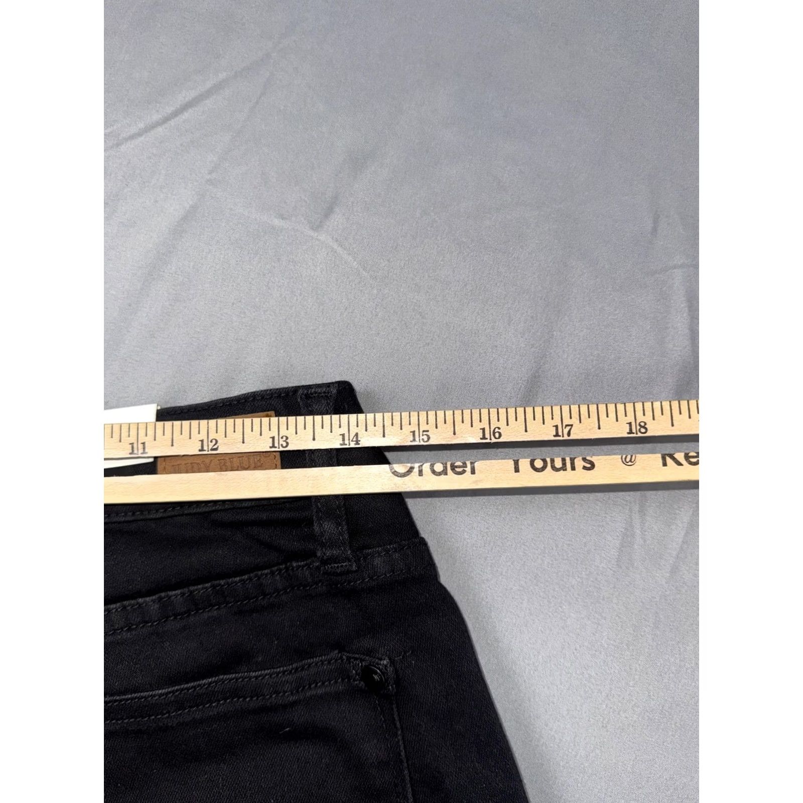 Denime Judy Blue Jeans Womens 7/28 Black Dark Wash Mid Rise Slim Capri Stretch Denim Size 28" / US 6 / IT 42 - 6 Thumbnail