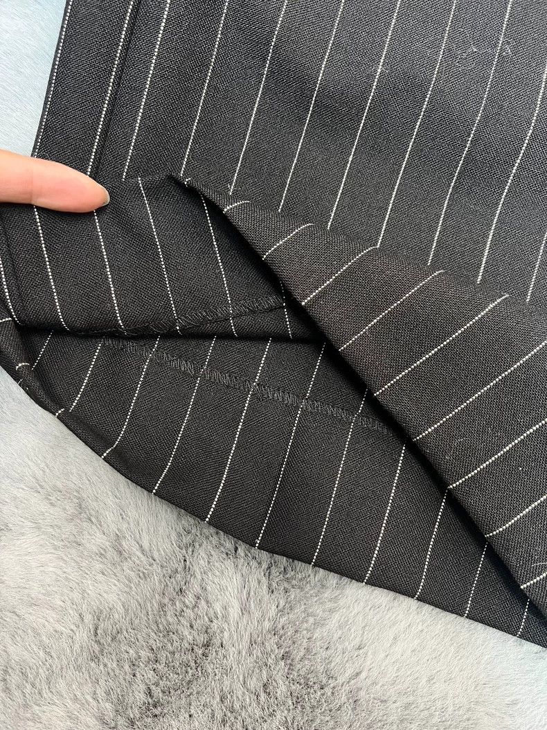 Celine Celine size US 48 Silver-striped wool straight-leg flared Size US 32 / EU 48 - 6 Thumbnail
