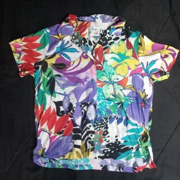 Jams World Vintage 90s Jams World Floral Hawaiian Shirt Size M / US 6-8 / IT 42-44 - 2 Thumbnail