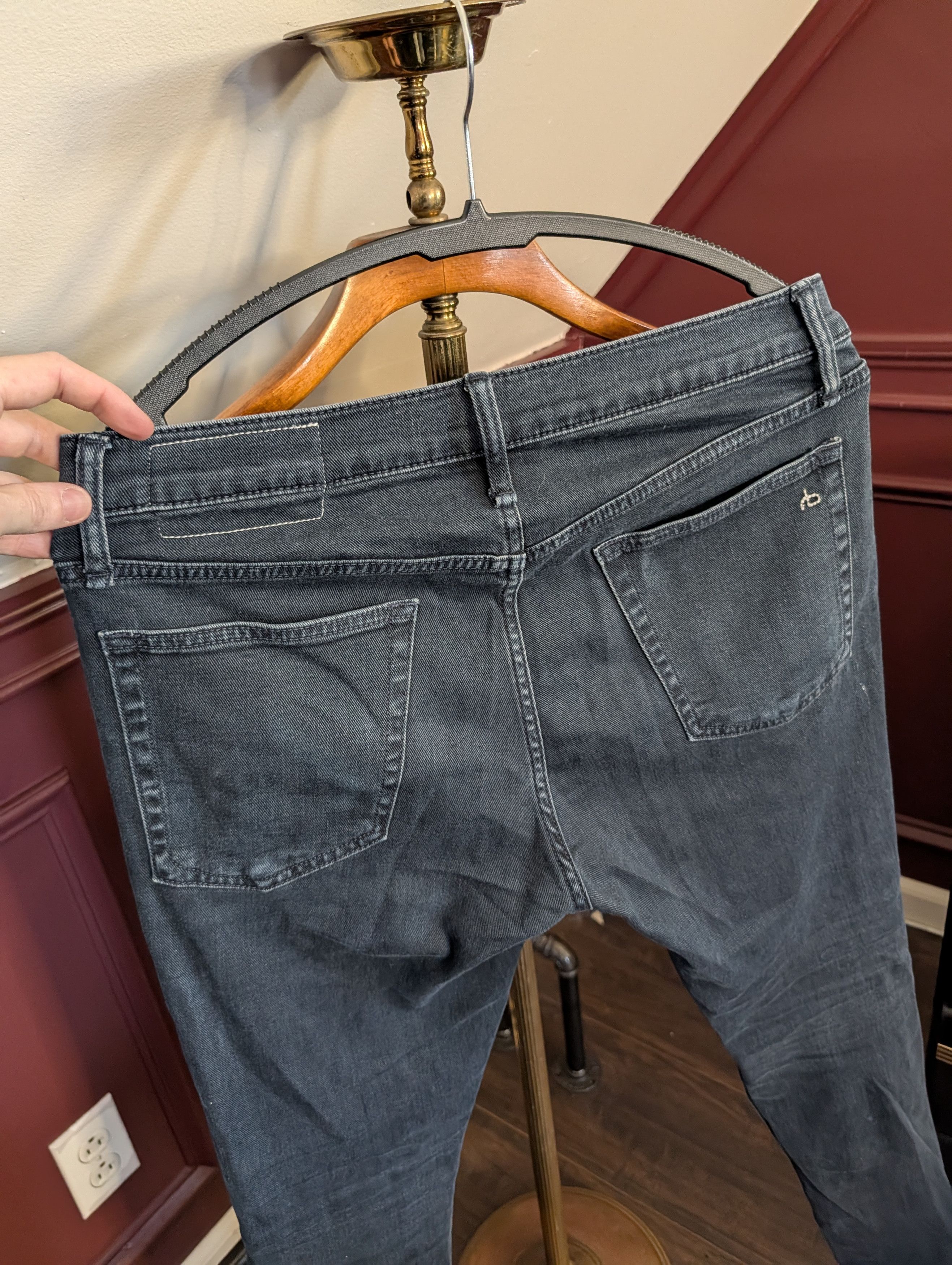 Rag & Bone Fit 1 Skinny washed black stretch denim jeans 30x32 Size US 30 / EU 46 - 8 Thumbnail