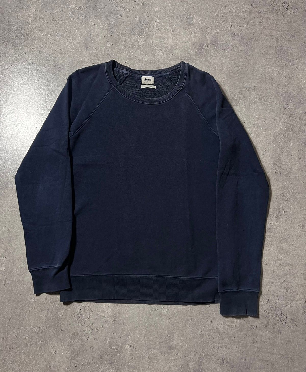 Pre-owned Acne Studios X Vintage Acne Studios Pop Classic Sweatshirt Washed Faded Luxury In Navy