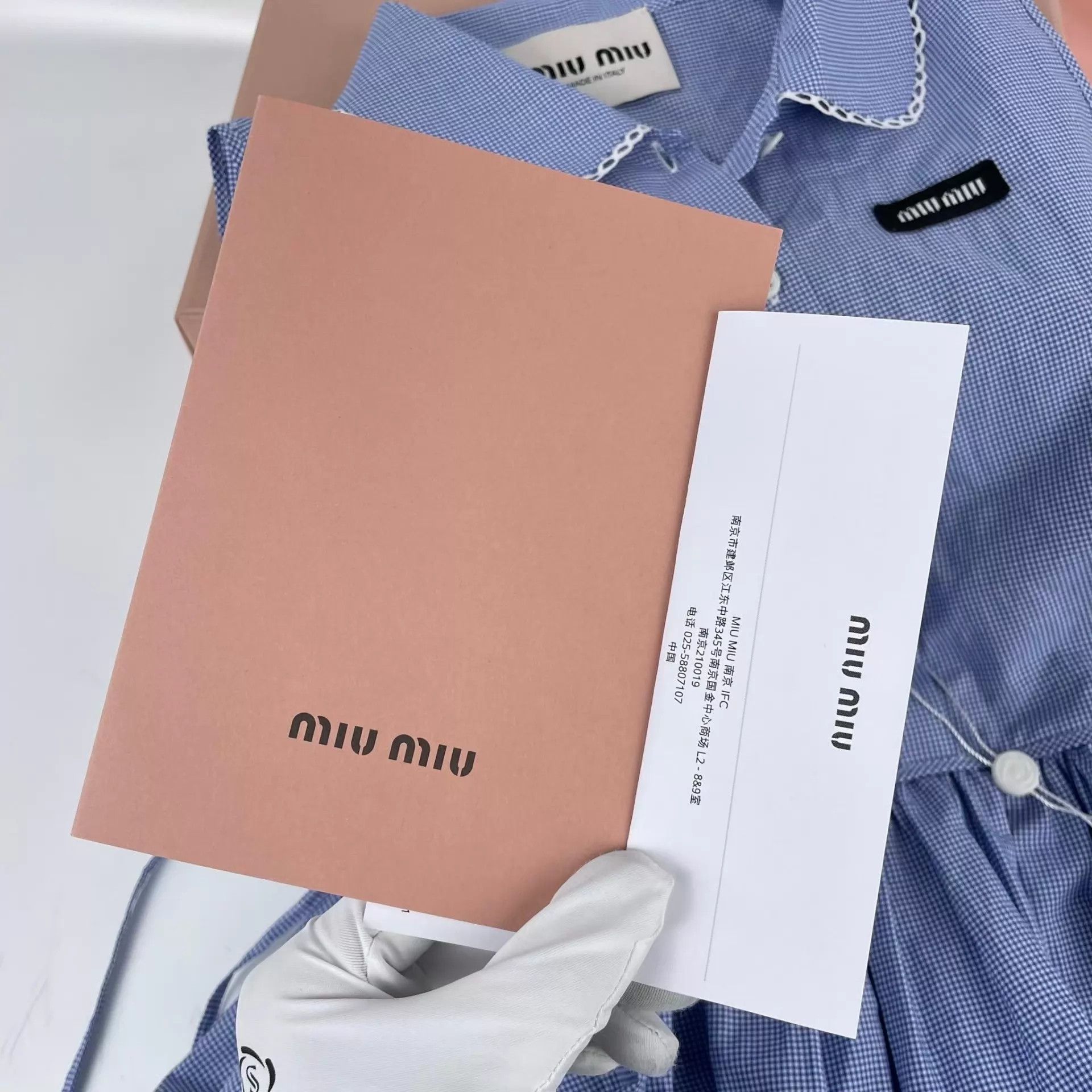 Miu Miu SS26 women's Blue Plaid Doll Collar Side-Tie Dress EU36 Size XS / US 0-2 / IT 36-38 - 5 Thumbnail