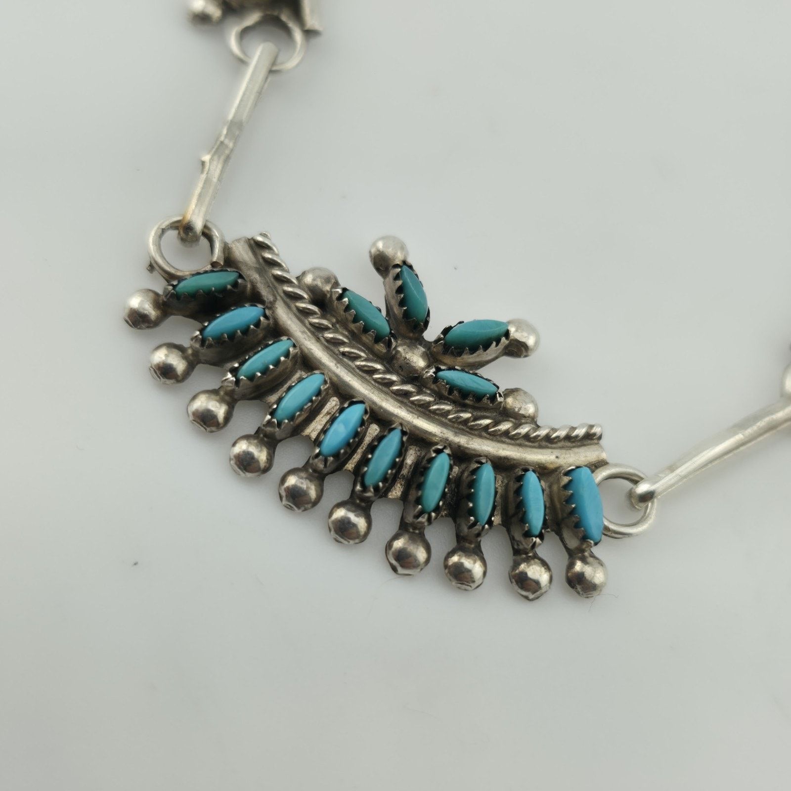 Other EDDAKIE Sterling Turquoise Necklace Native American 14” Zuni Size ONE SIZE - 8 Thumbnail