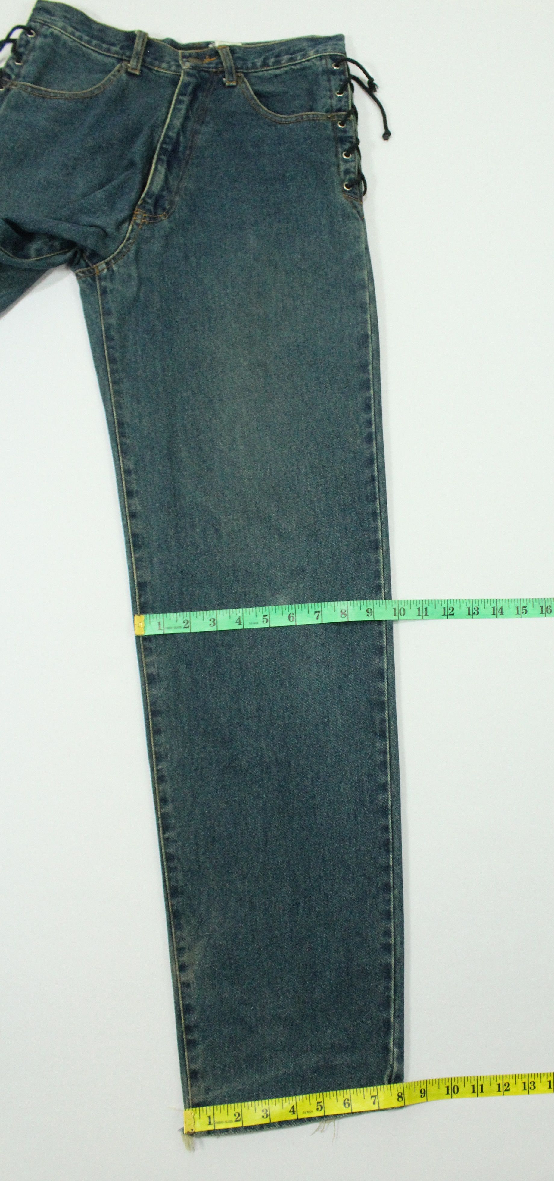 Harley Davidson Lace Up Sided HARLEY DAVIDSON Denim Distressed Jeans Size 28" / US 6 / IT 42 - 23 Thumbnail