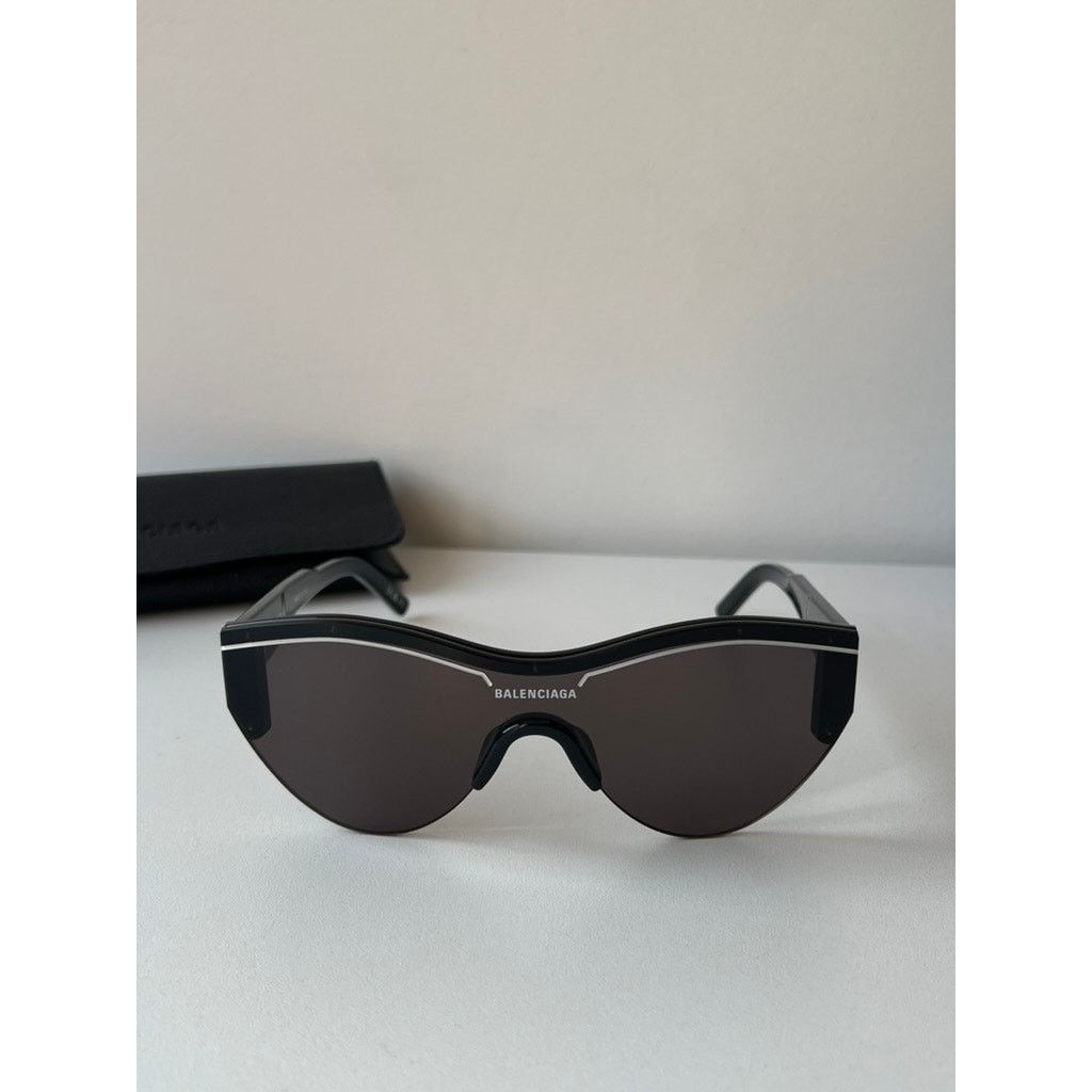 Balenciaga NEW Balenciaga BB0004S Ski Shield Sunglasses in Black Size ONE SIZE - 6 Thumbnail