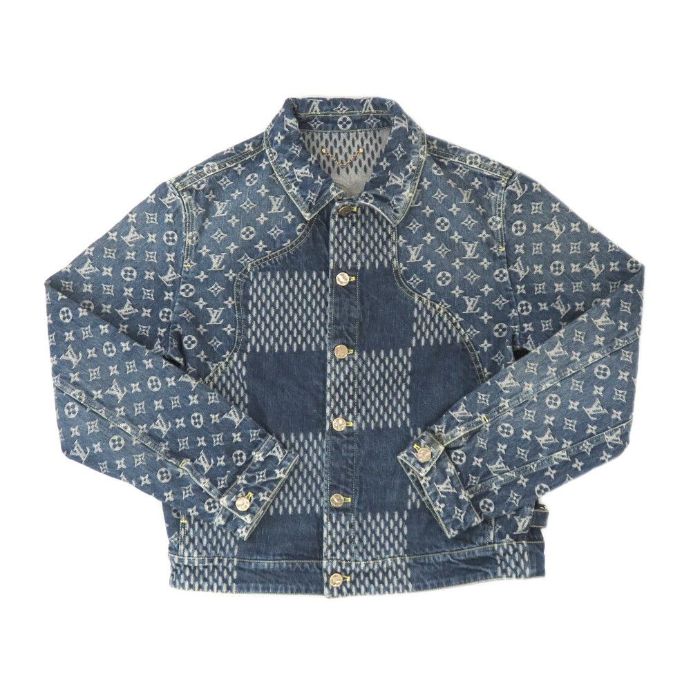 image of Louis Vuitton Giant Damier Monogram Denim Jacket in Blue, Men's (Size Small)