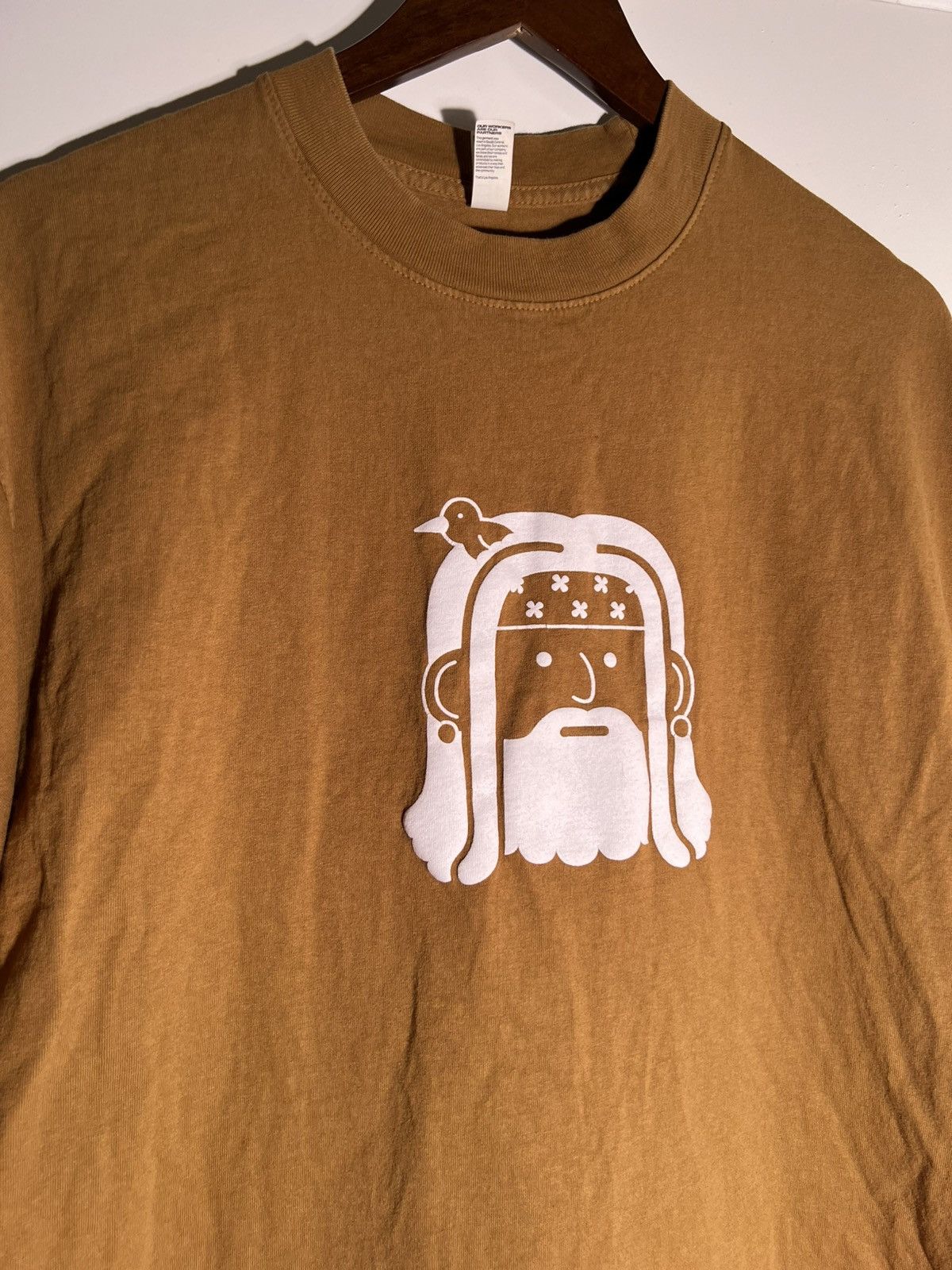 Vintage Modern Hippie Cartoon Puff Print Streetwear Retro Tan Shirt Size US XL / EU 56 / 4 - 3 Thumbnail