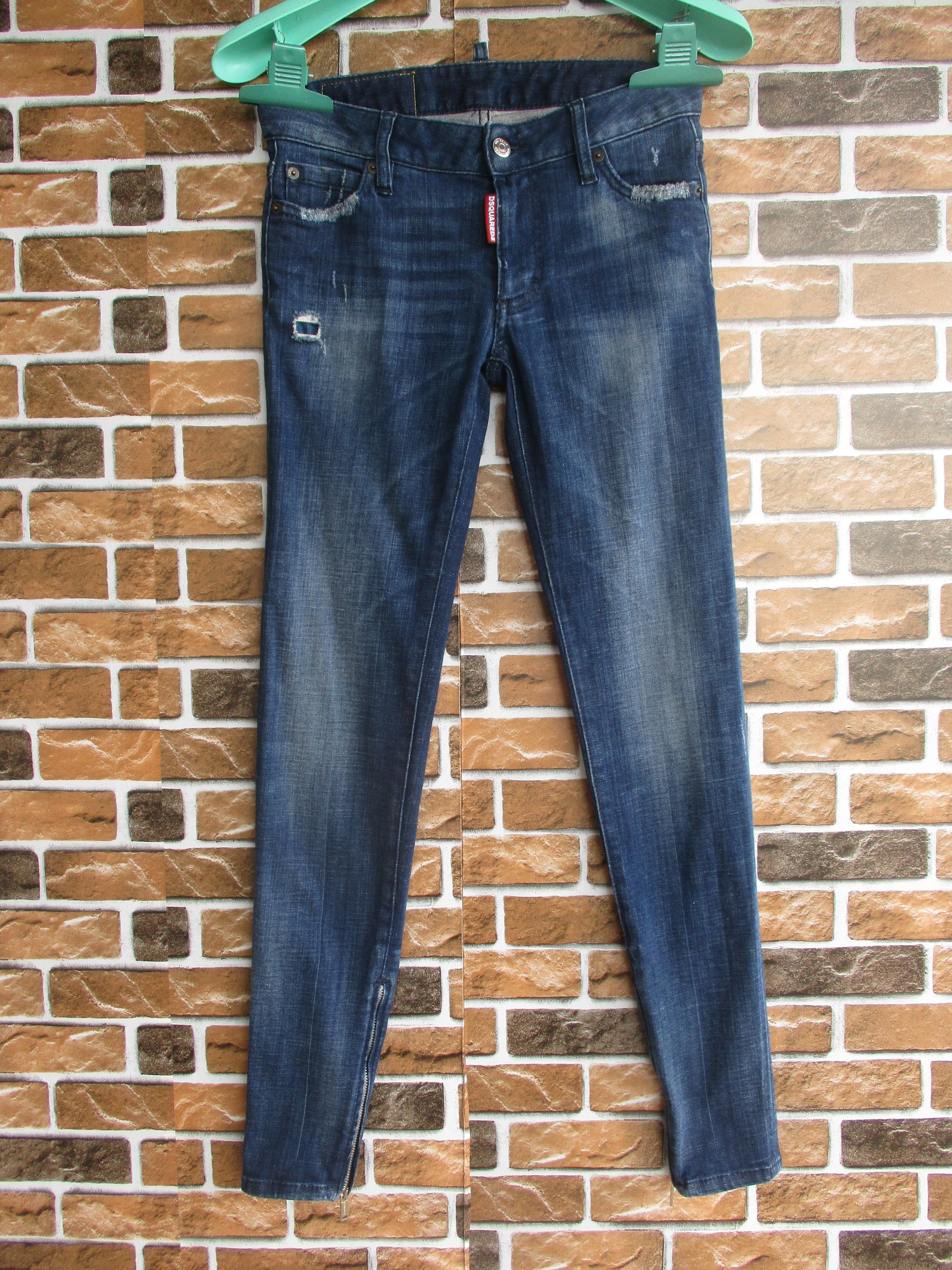 Dsquared2 2015 Medium Waist Skinny Jeans Distressed Zipper Leg Size 26" / US 2 / IT 38 - 2 Thumbnail