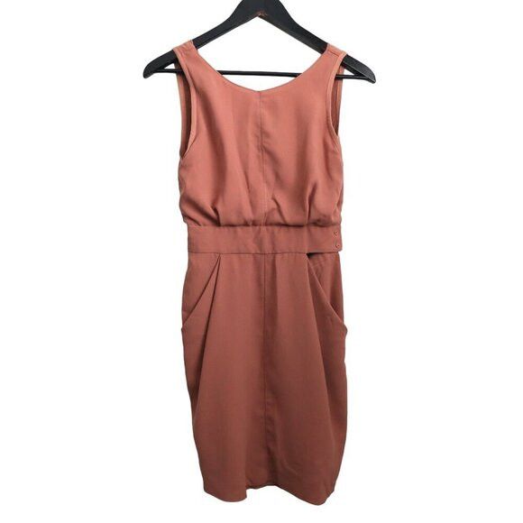 Aritzia Aritzia Wilfred Leila Mini Crepe Pleated Dress Peach Salmon Size XS / US 0-2 / IT 36-38 - 1 Thumbnail
