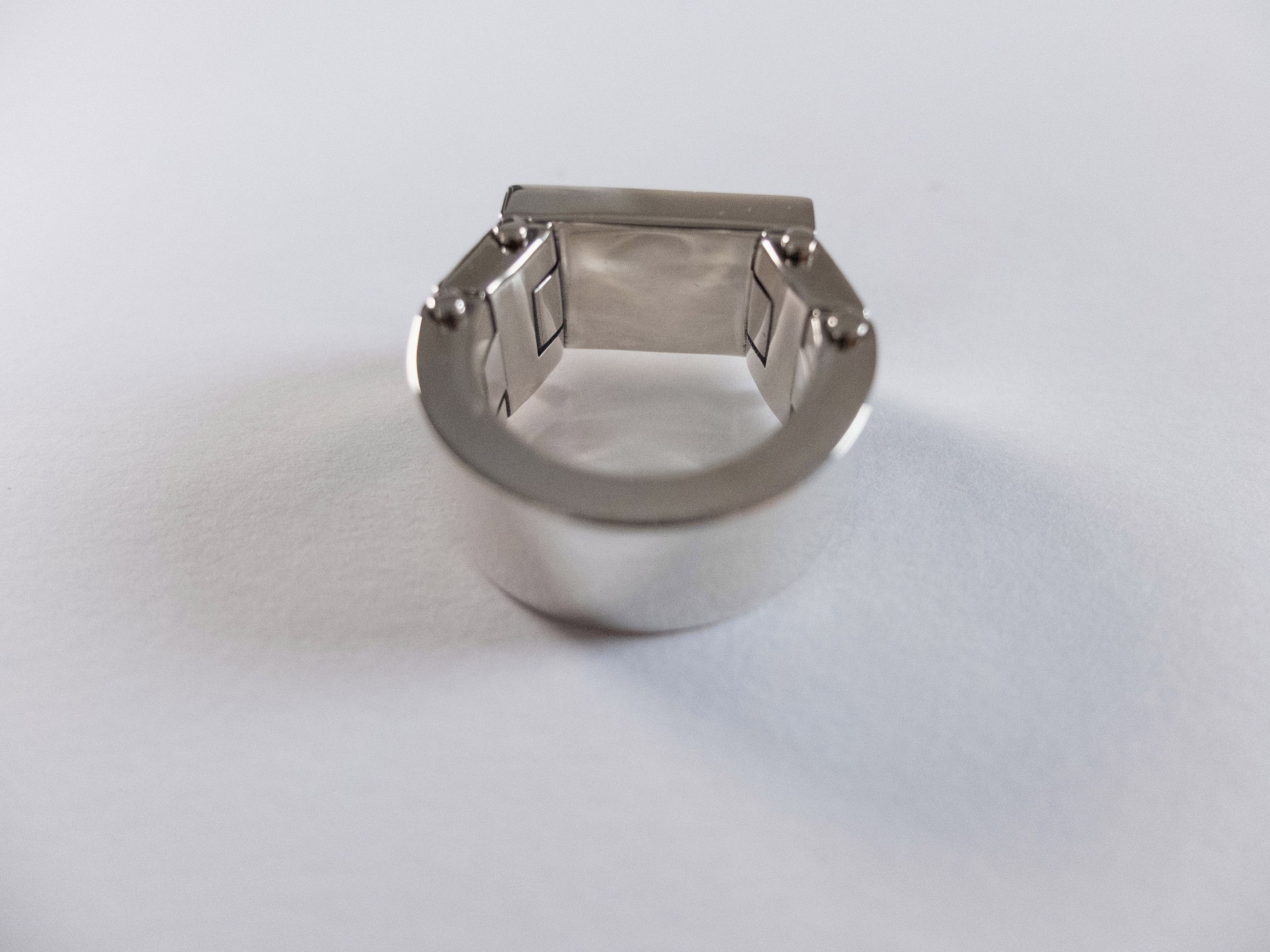 Bottega Veneta BOTTEGA VENETA Bolt pink enameled front silver ring 19 q Size ONE SIZE - 5 Thumbnail