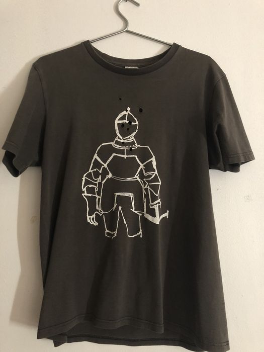Number (N)ine Number Nine 2001 Archive Grunge Knight Graphic T Shirt ...