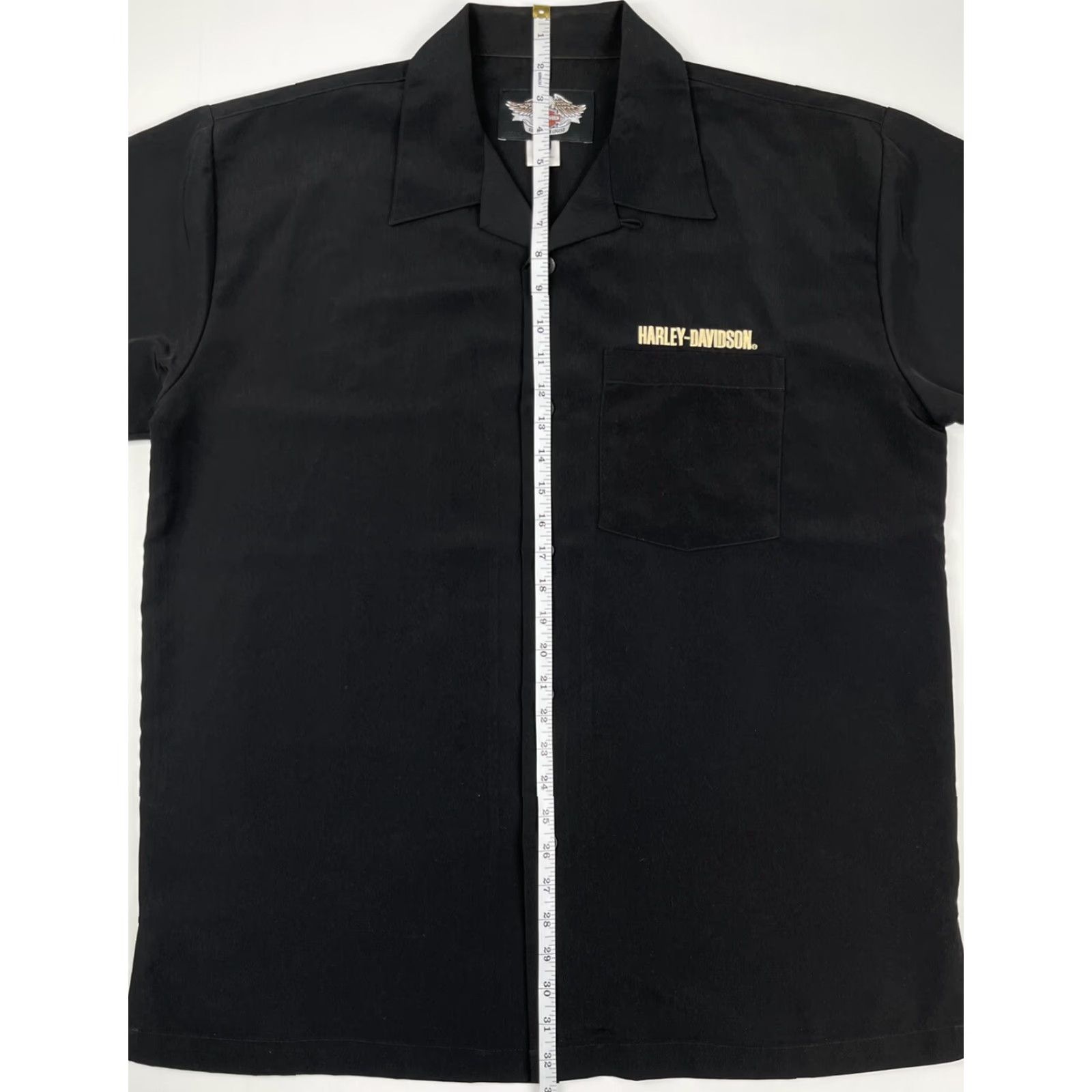 Harley Davidson VINTAGE Harley-Davidson Shirt Skull Satin Button-Down Men M Black Motorcycle Riding Short Sleeve Button Up Casual Size US M / EU 48-50 / 2 - 6 Thumbnail