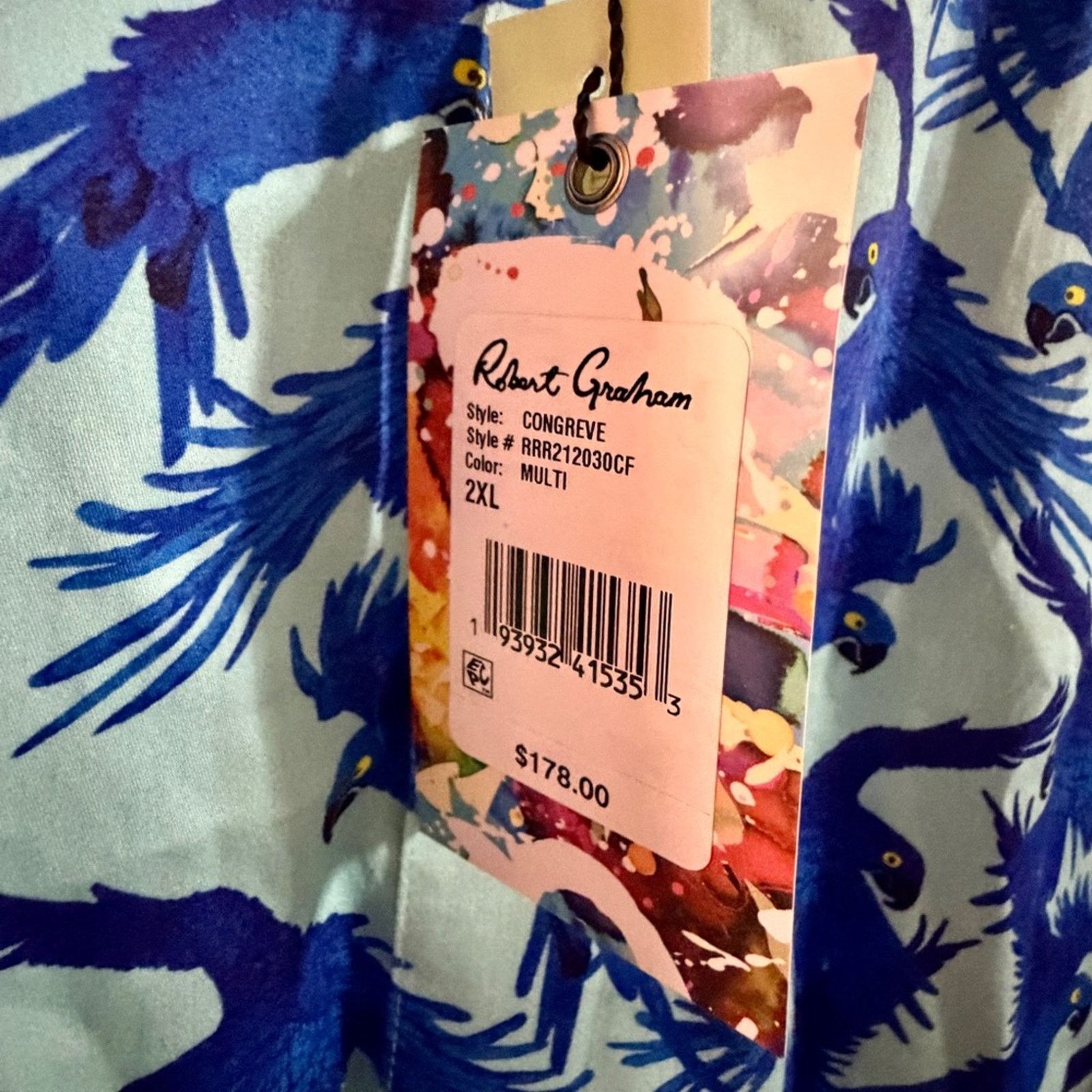 Robert Graham Robert Graham Parrot Shirt NWT Size 2XL Tropical Statement Size US XXL / EU 58 / 5 - 3 Thumbnail