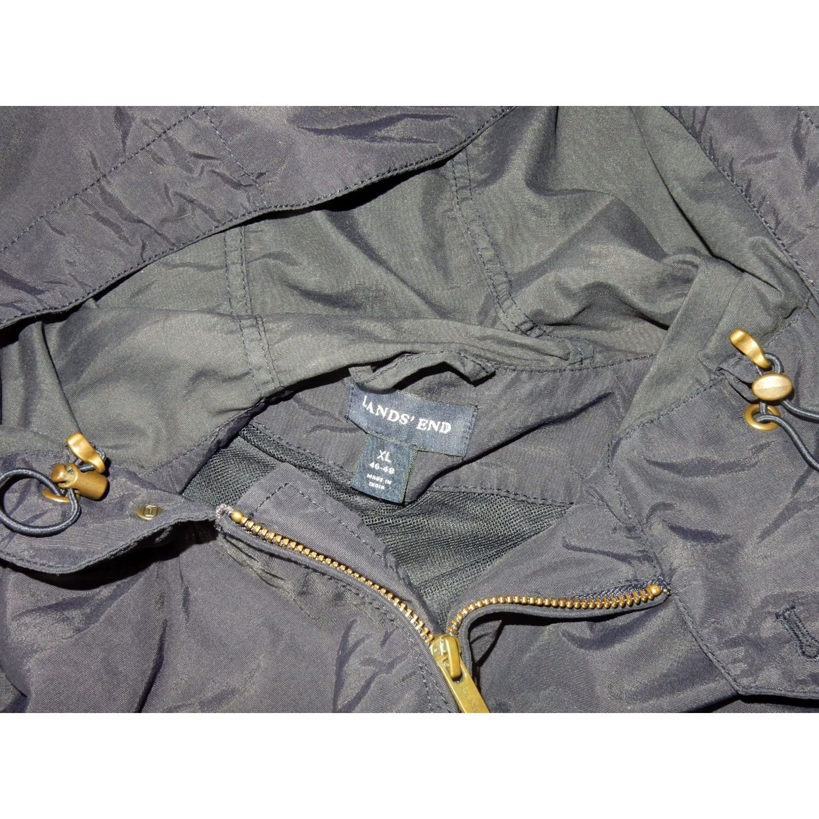 Lands' End Lands' End Men's Hooded Jacket XL Blue Windbreaker Polyester Solid Jacket Mens XL Lands' End Size US XL / EU 56 / 4 - 6 Thumbnail