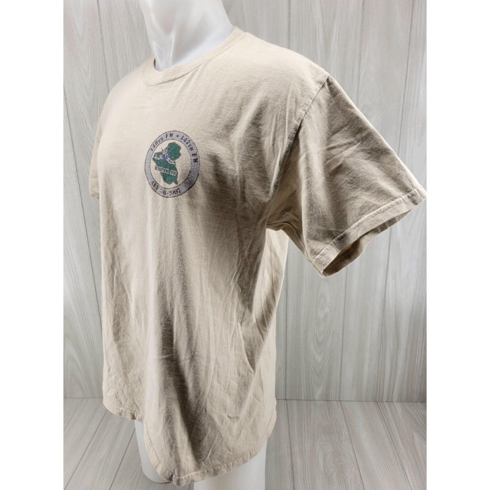 Anvil VINTAGE Anvil Distressed Operation Iraqi Freedom Mens LRG Tan Shirt Military AEF 5/6 2007 Shirt Mens XL Brown Cotton Graphic Military USA 2007 Size US XL / EU 56 / 4 - 3 Thumbnail