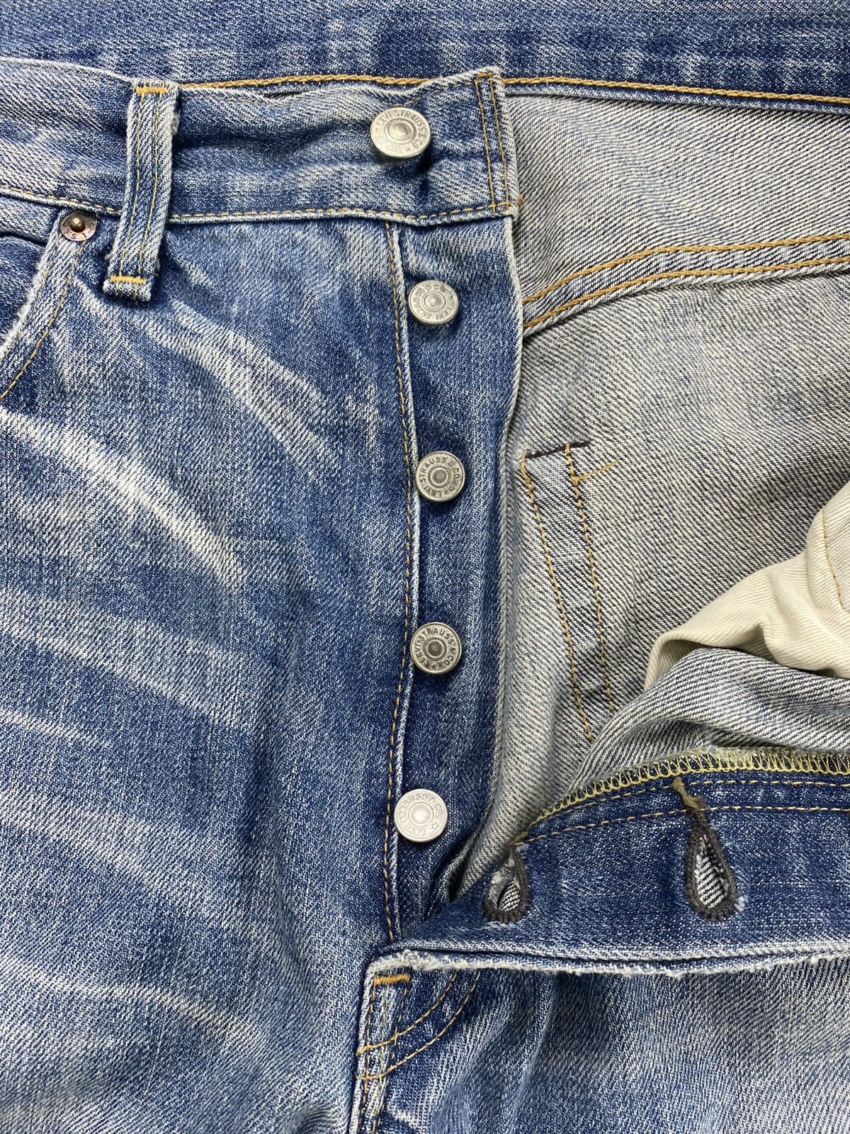 Levi's Vintage Clothing Vintage Levis LVC 501XX Distressed 36x36 Selvedge Blue Jeans Size US 36 / EU 52 - 8 Thumbnail