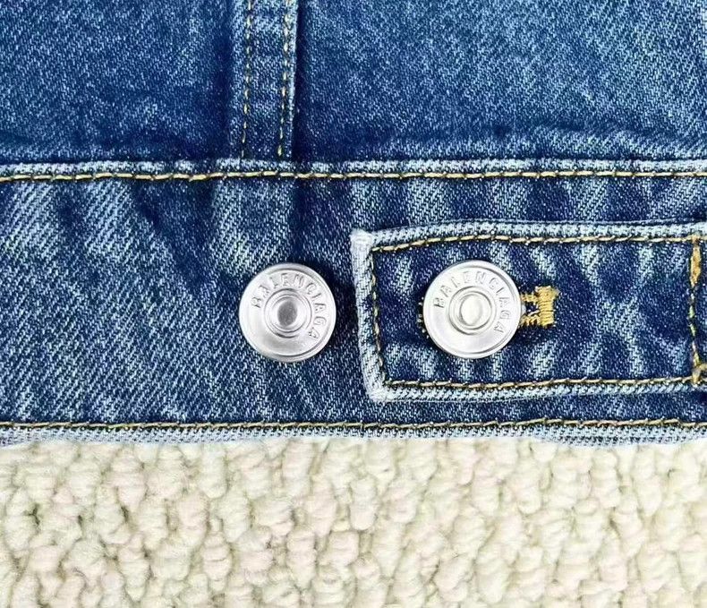 Balenciaga Balenciaga Washed Blue Neckline Old Destruction Back Embroi Size US S / EU 44-46 / 1 - 6 Thumbnail