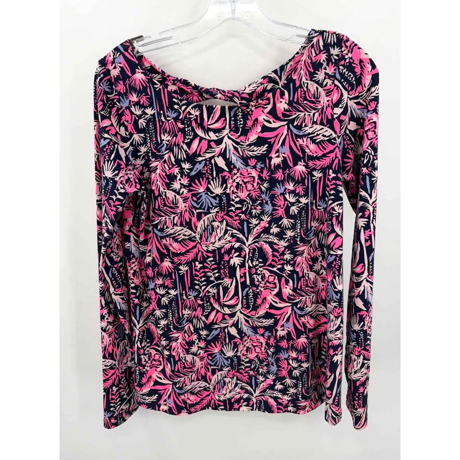 Lilly Pulitzer Lilly Pulitzer Blouse Size Small Navy Long Sleeve Pre-Owned Size S / US 4 / IT 40 - 4 Thumbnail