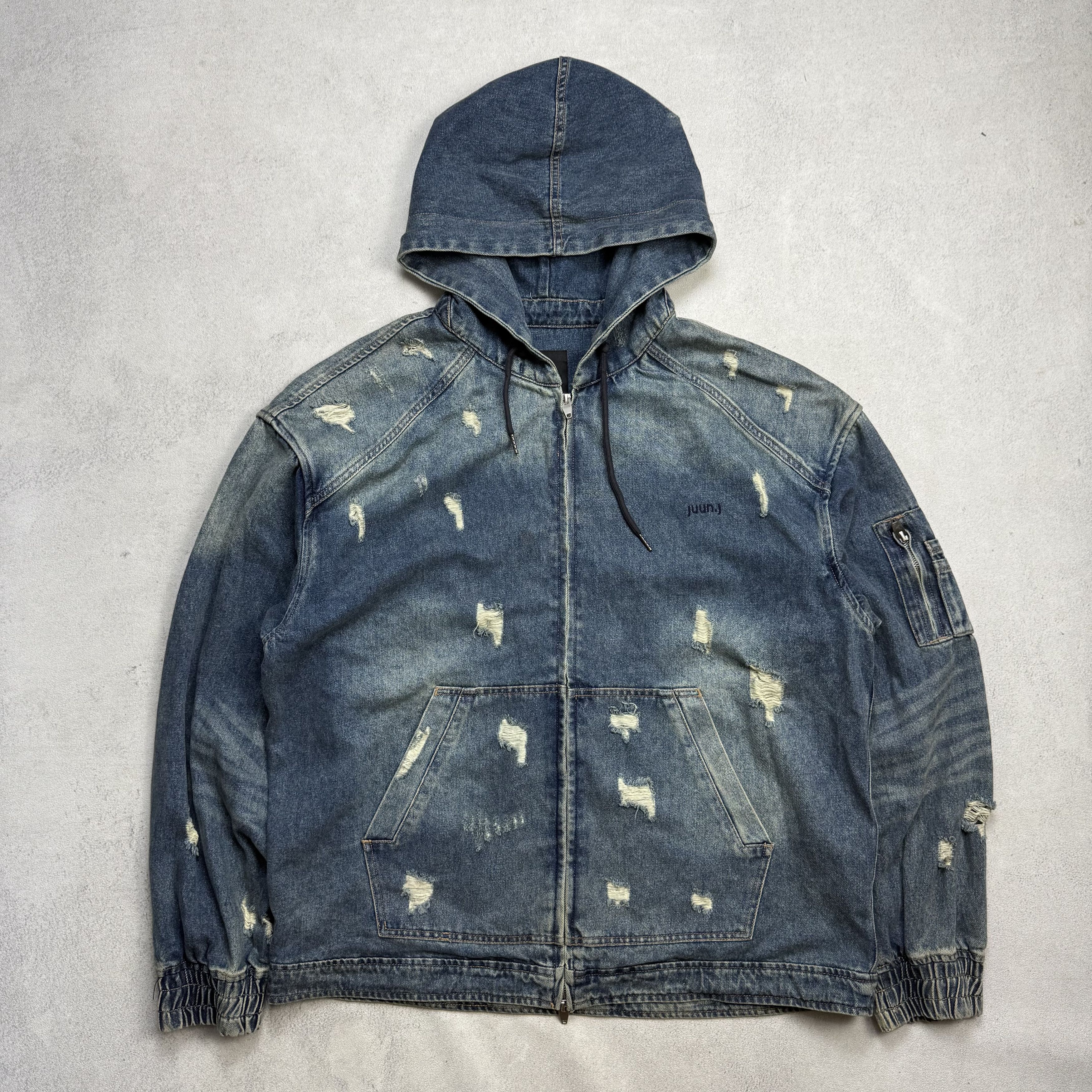 Juun.J Juun.J Distressed Denim Jacket Size US M / EU 48-50 / 2 - 1 Thumbnail