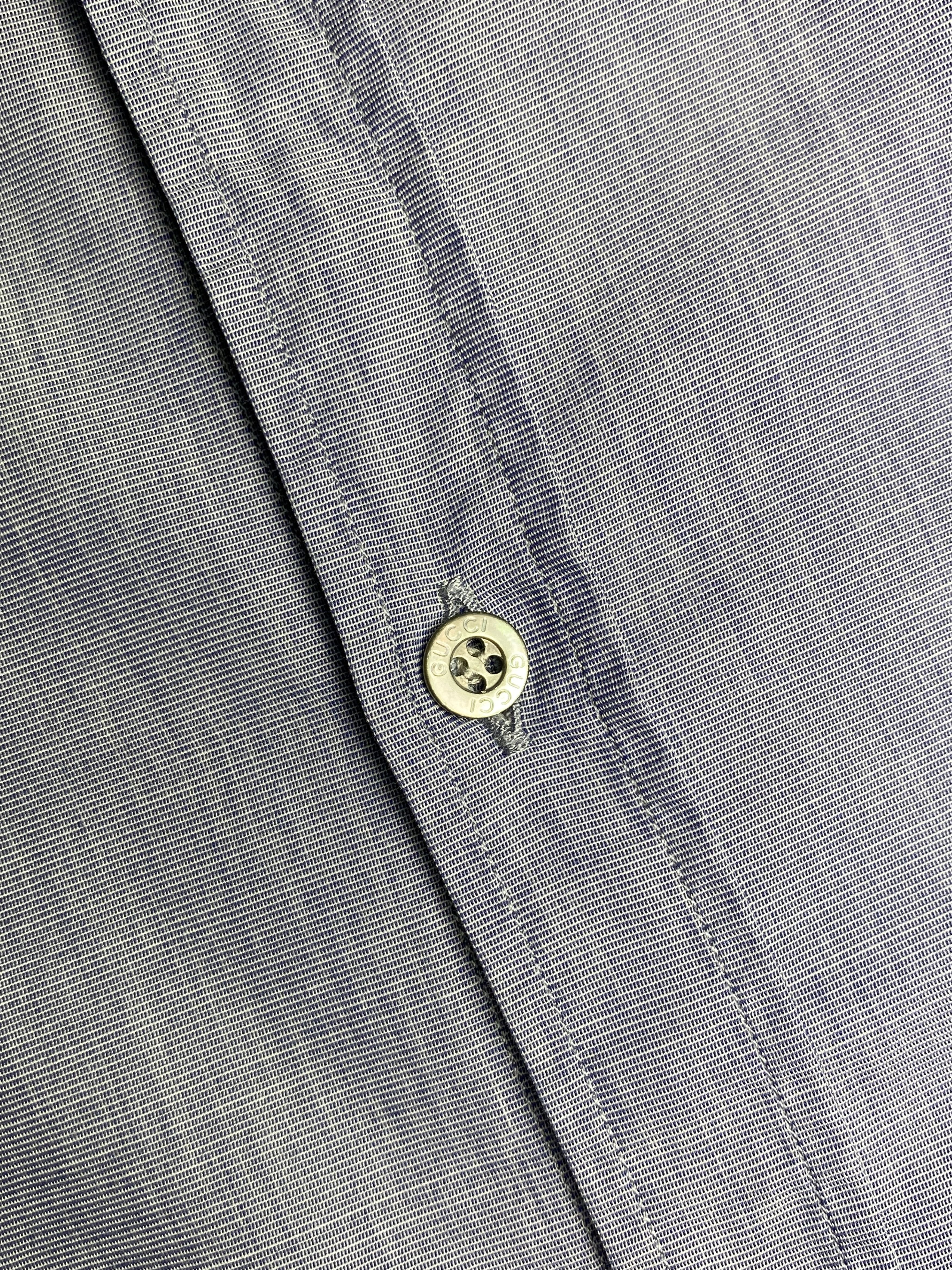 Gucci Gucci x Tom Ford Classic Tailored Blue Dress Satin Shirt Size US M / EU 48-50 / 2 - 5 Thumbnail