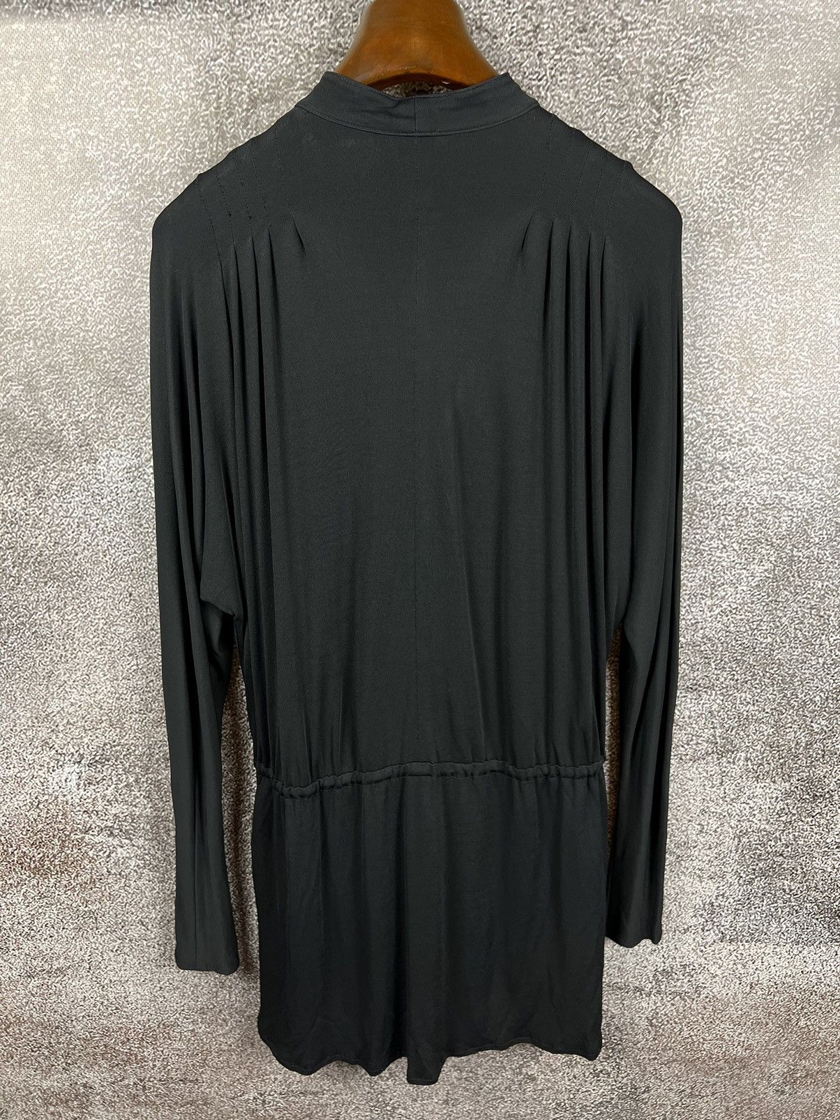 Designer × Jil Sander 90s Jil Sander black vintage viscose tunic dress pleated Size S / US 4 / IT 40 - 4 Thumbnail