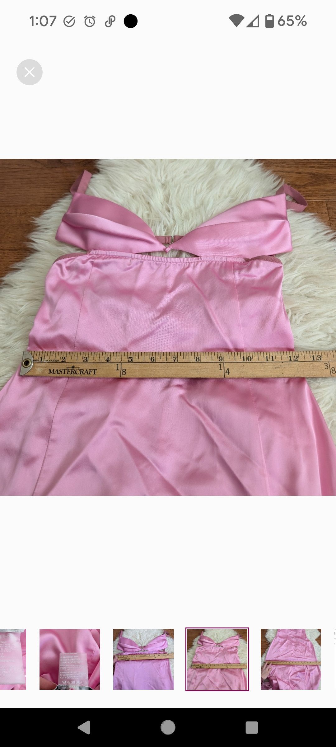 Nensi Dojaka Double Petal Satin Maxi Dress Pink Small