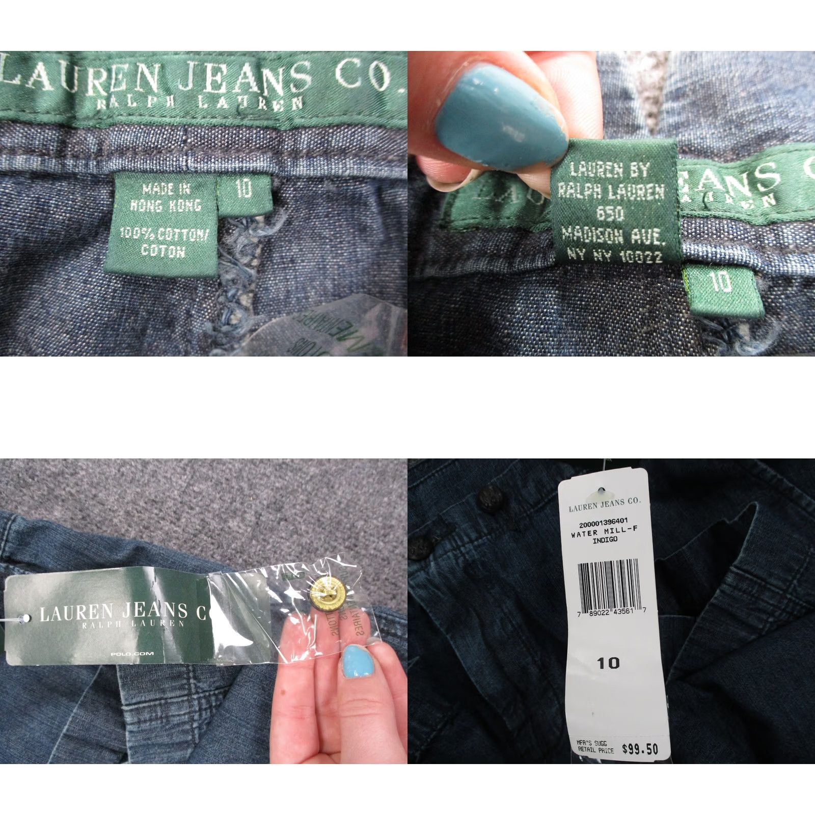 Ralph Lauren Lauren Ralph Lauren Womens Jeans 10 Blue Wide Leg Denim Dress Pants Styles: Business Casual Travel 33in Inseam Womens Mens? (adjust) Size 24" / US 00 / IT 34 - 8 Thumbnail
